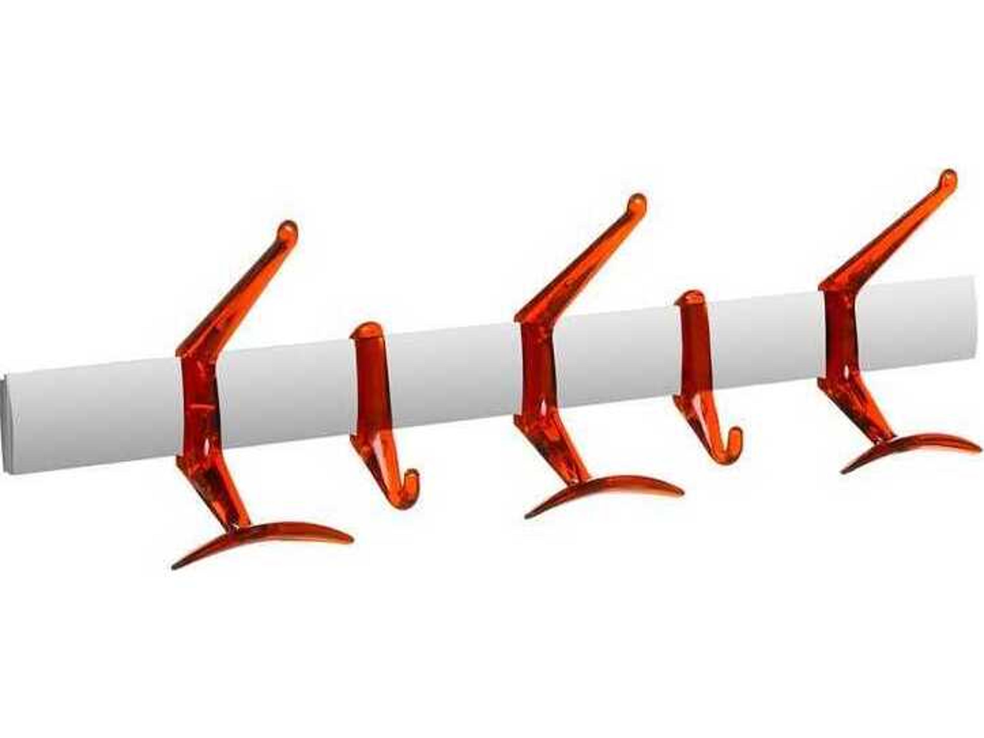Kartell Hanger Orange Red Five Hook Wall Hanger