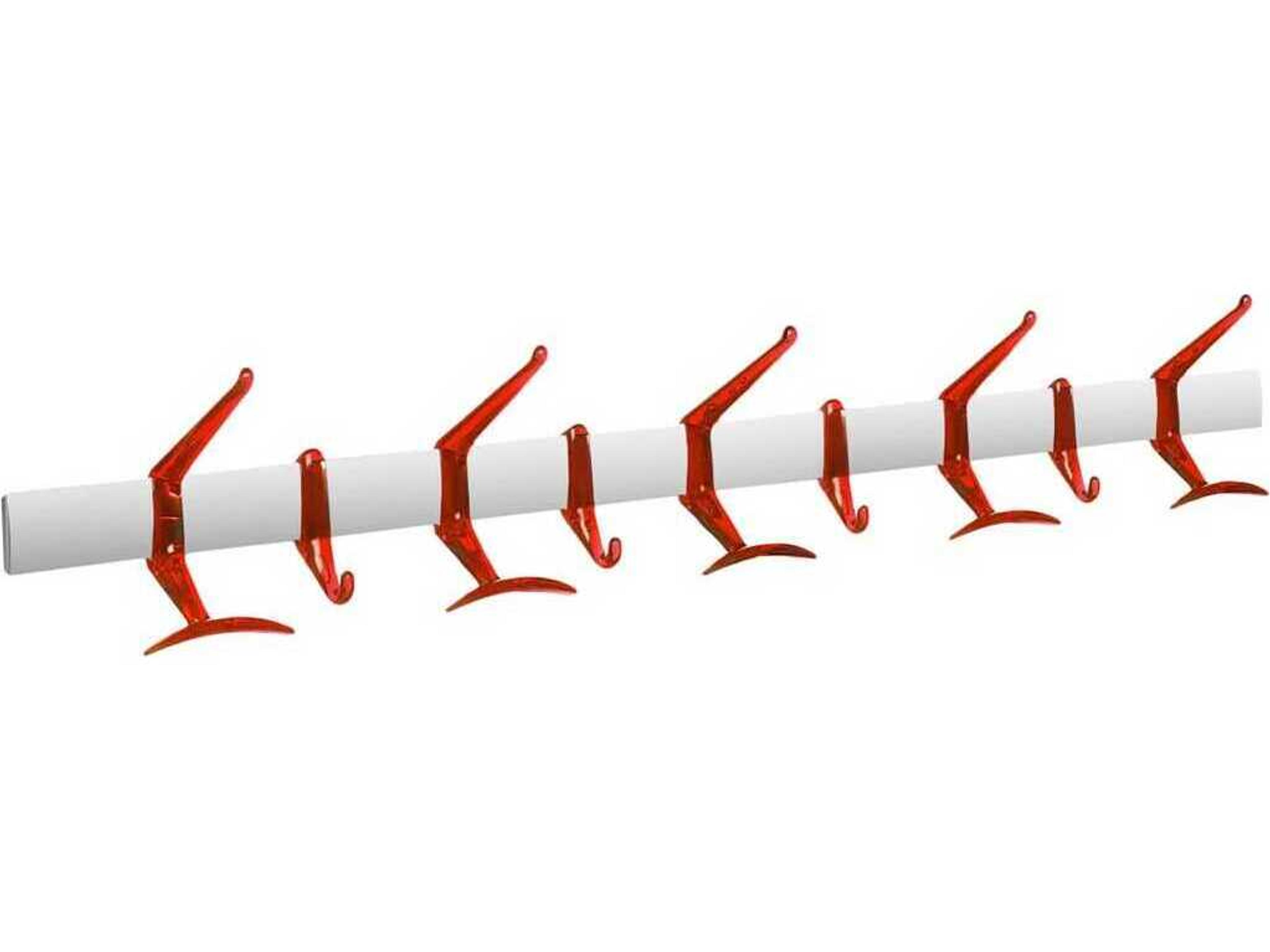 Kartell Hanger Orange Red Nine Hook Wall Hanger