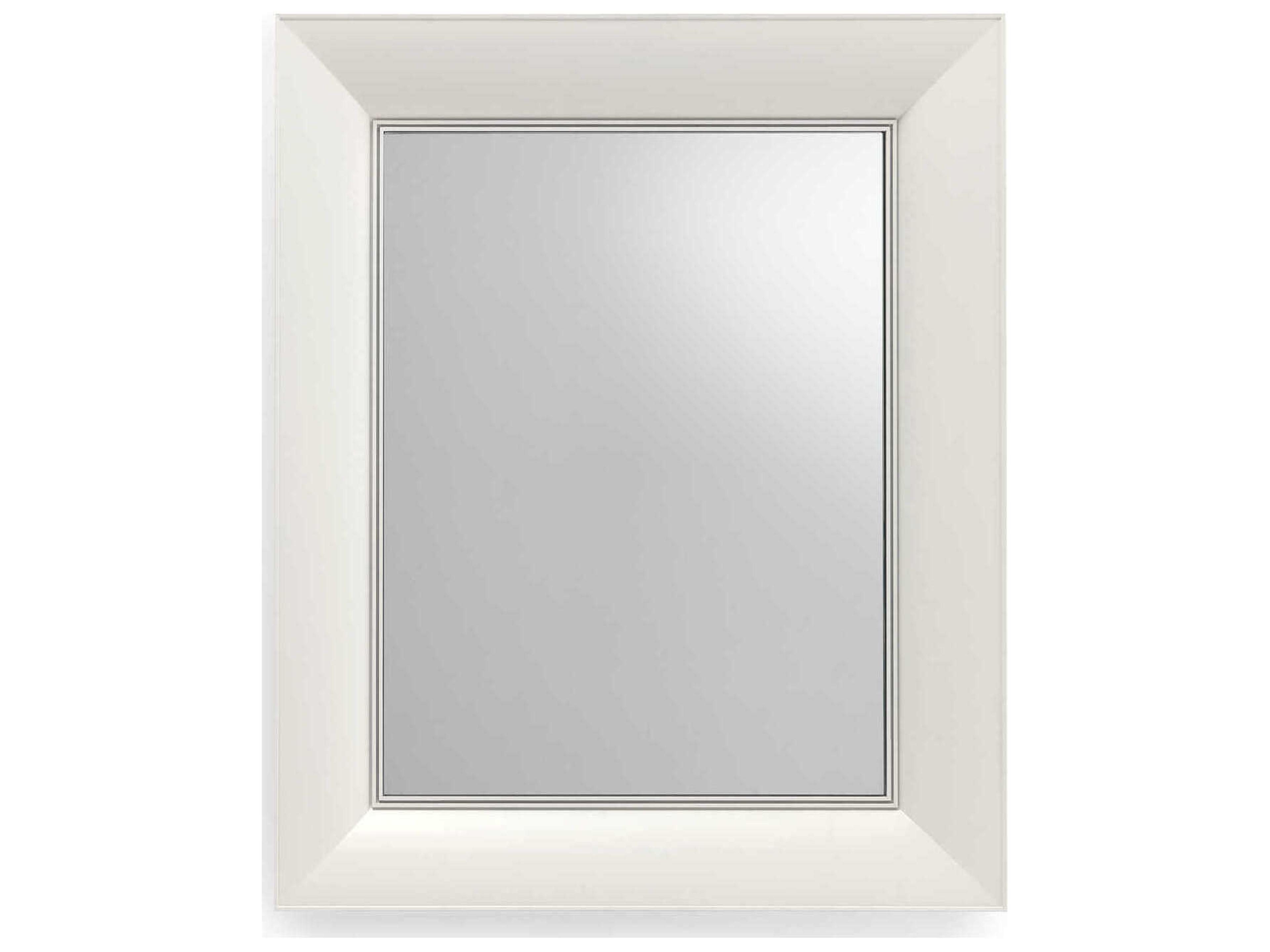 Francois Ghost Matte White Rectangular Wall Mirror