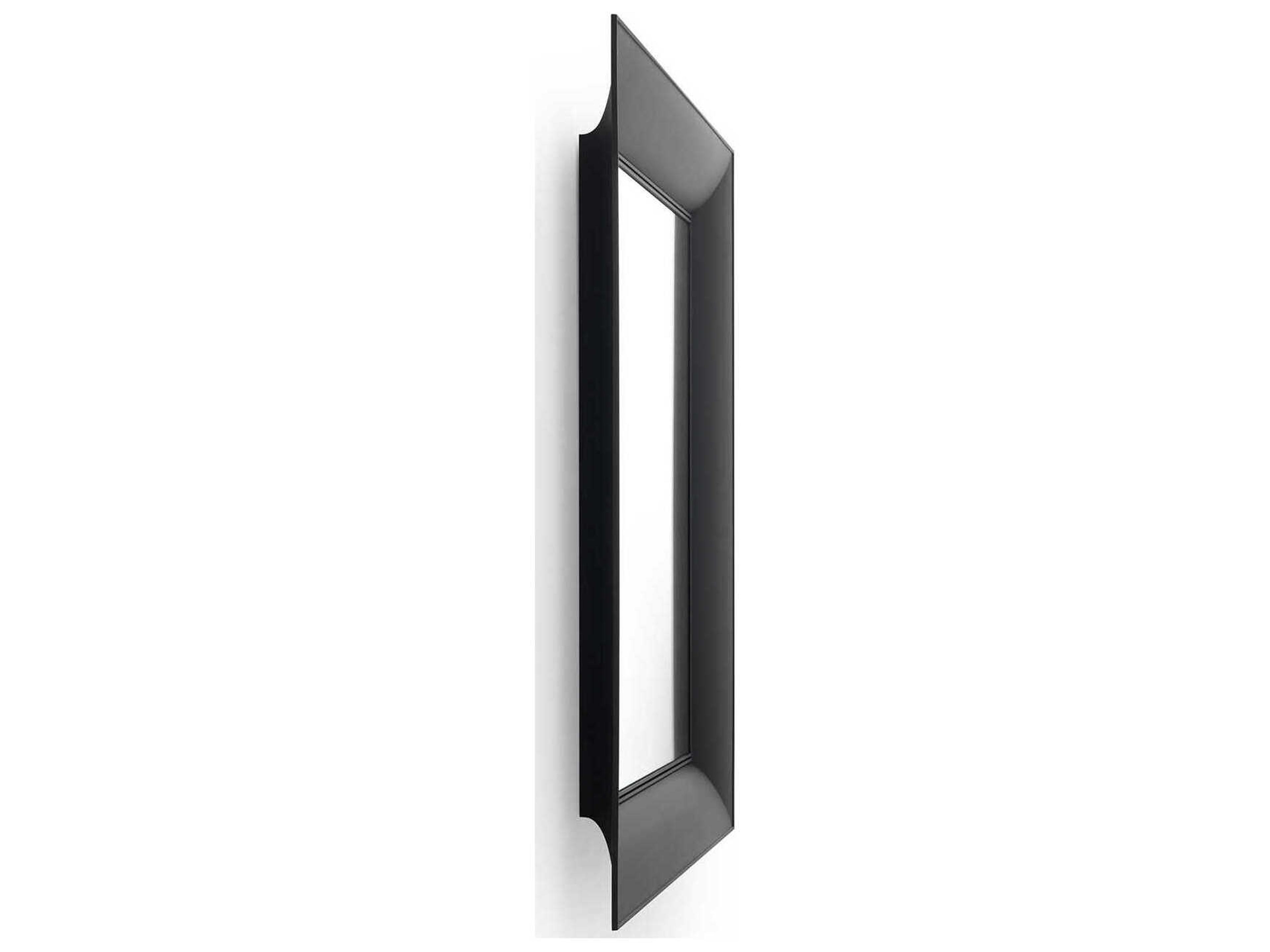 Kartell Francois Ghost Matte Black Rectangular Wall Mirror