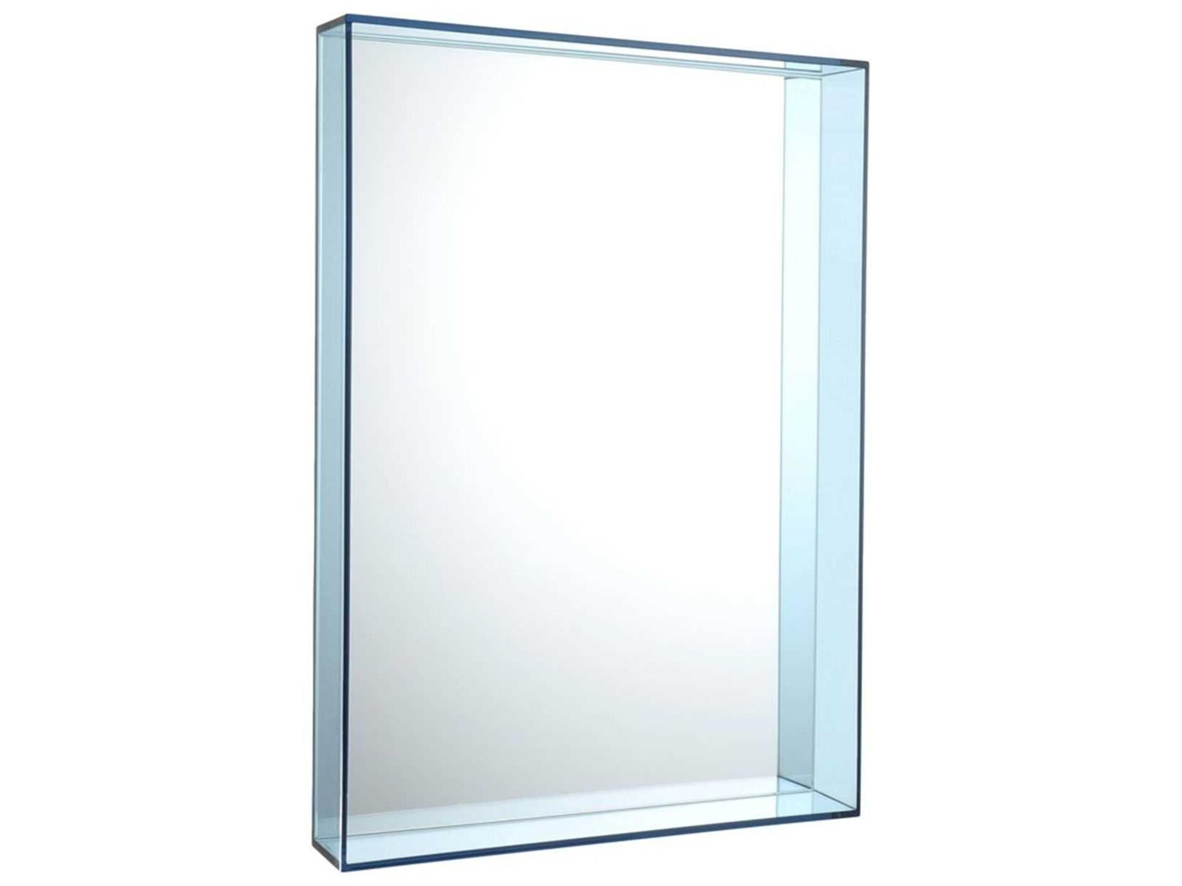 Kartell Only Me Transparent Light Blue Rectangular Wall Mirror