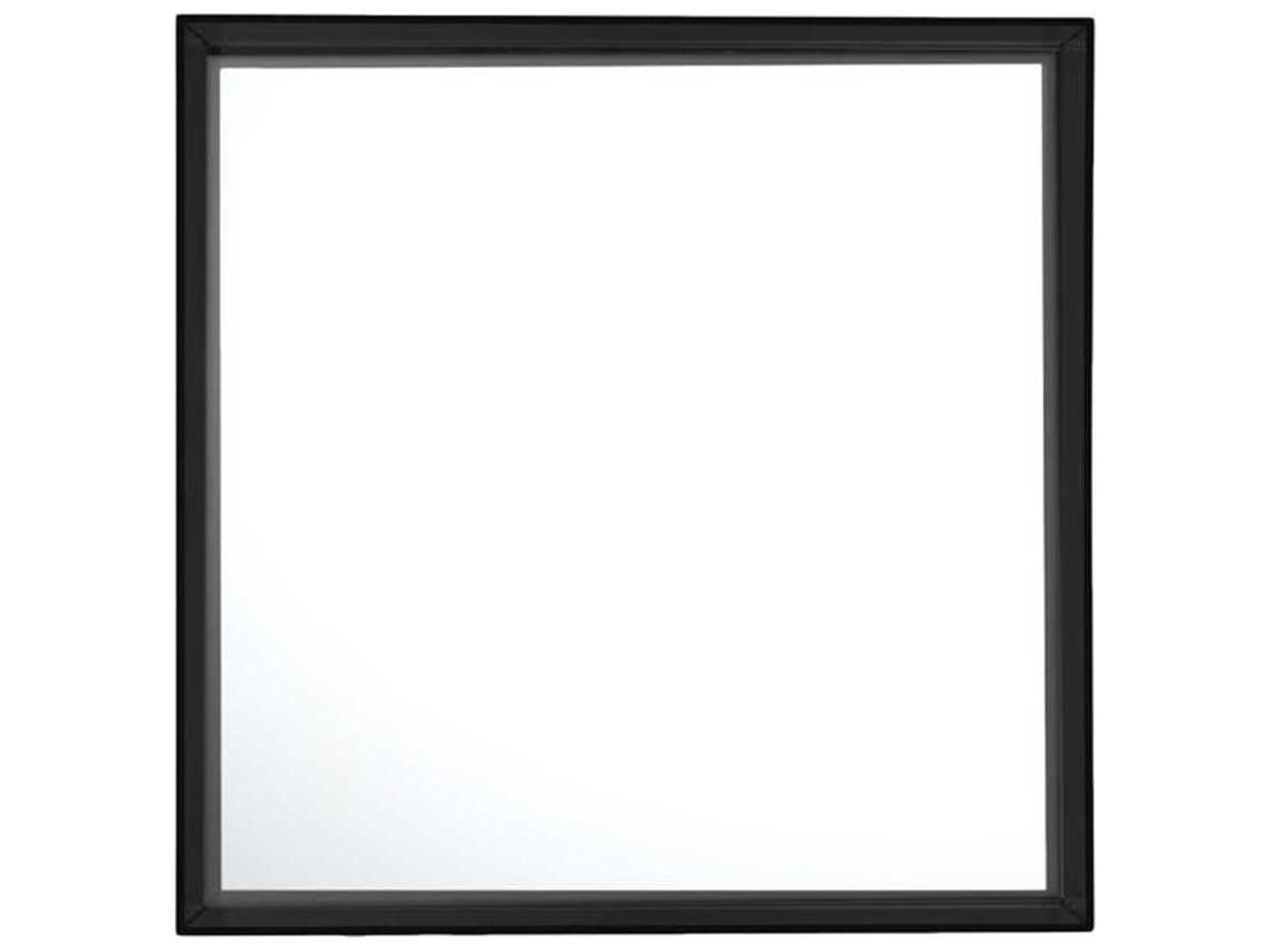 Only Me Glossy Black Square Wall Mirror