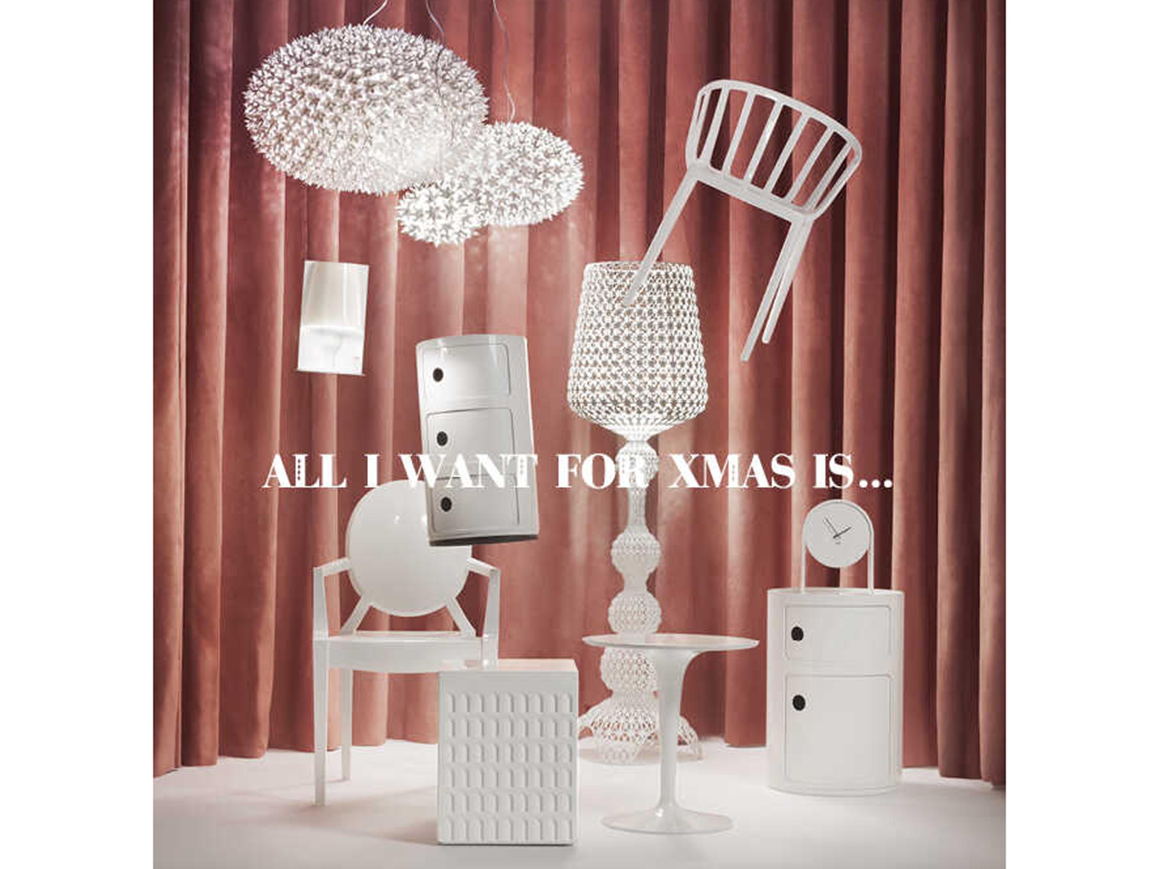 Kartell Eur White Accent Stool