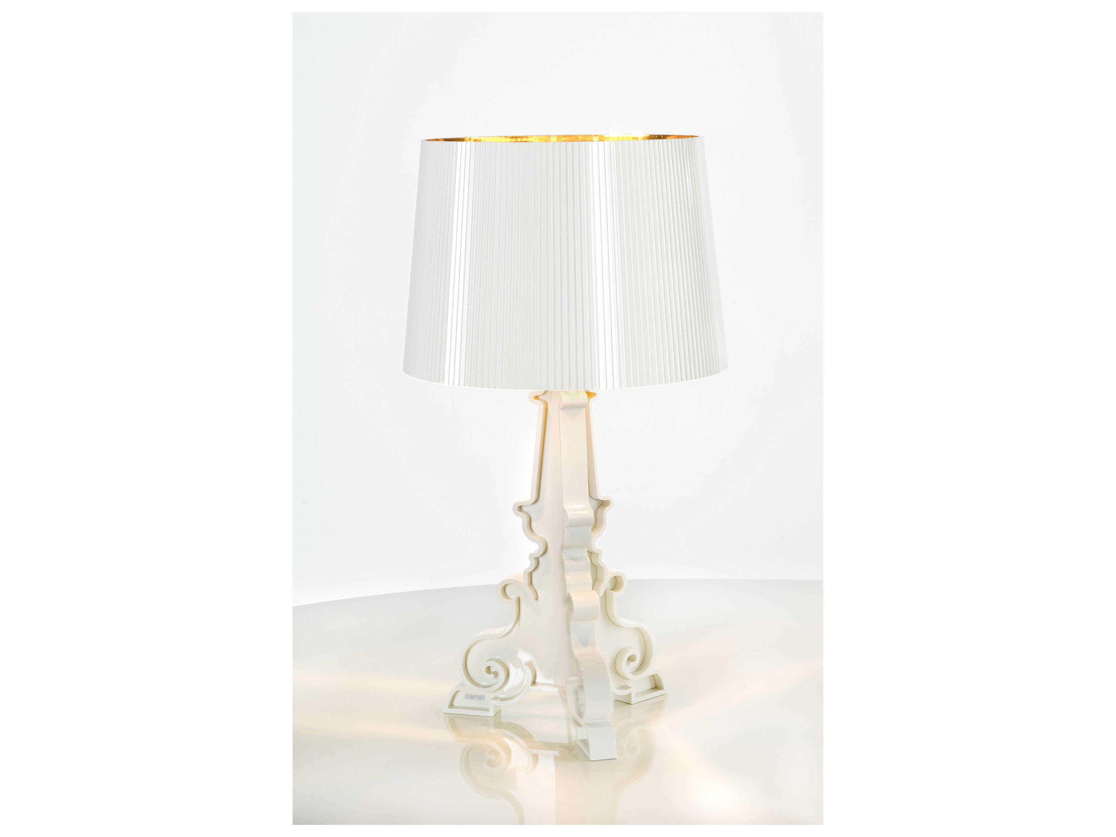 Kartell Bourgie White Exterior And Golden Interior LED Buffet Lamp
