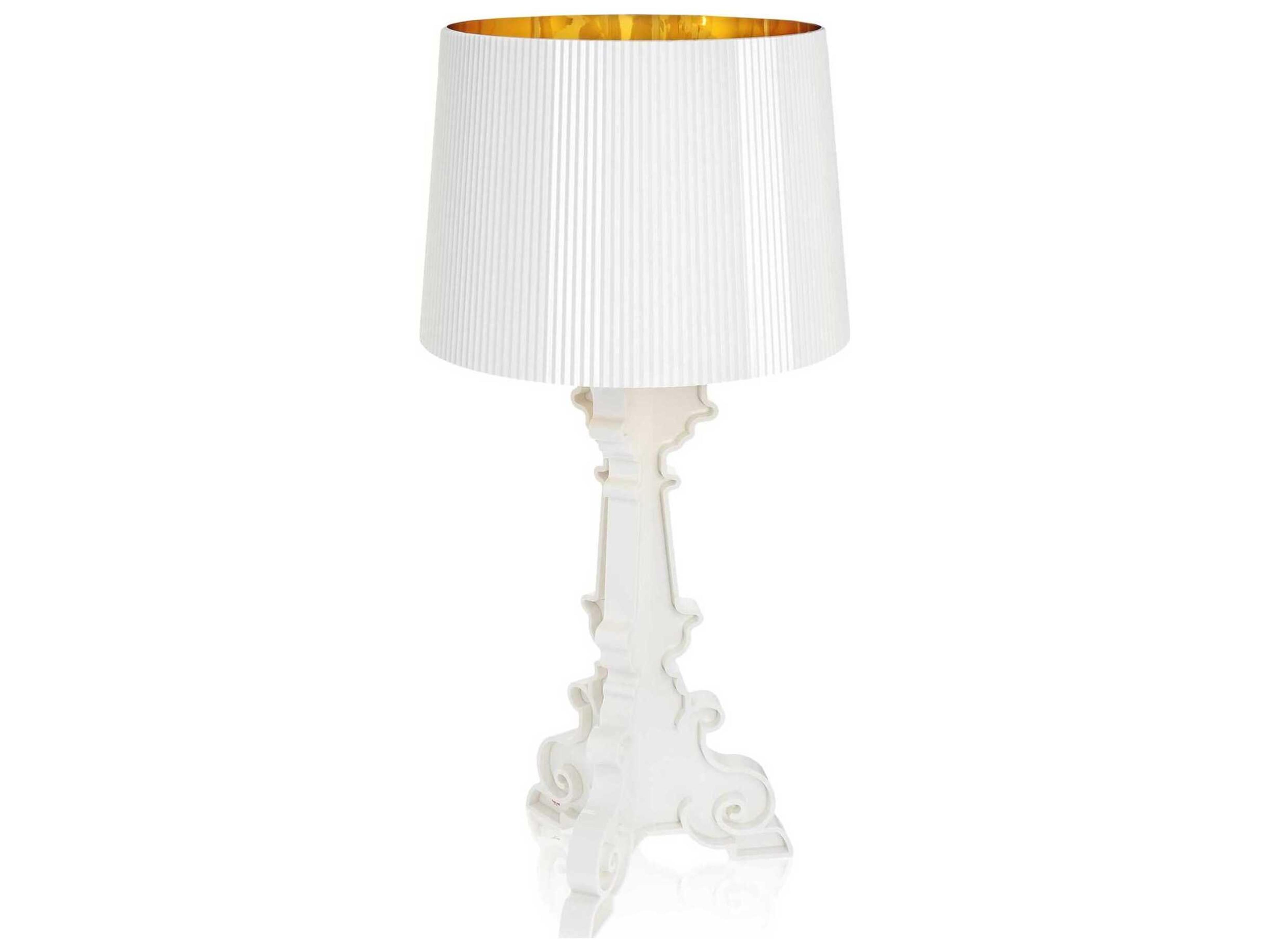 Kartell Bourgie White Exterior And Golden Interior LED Buffet Lamp