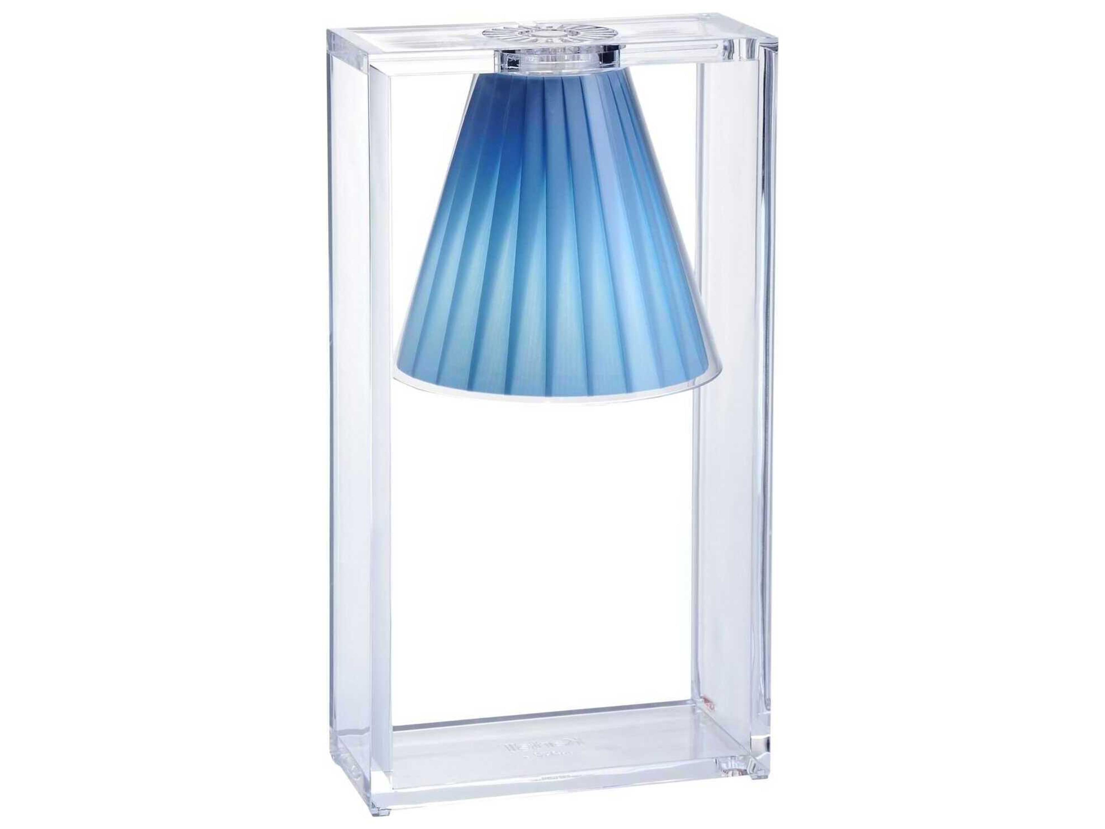 Kartell Light-air Crystal And Light Blue Diffuser Clear LED Table Lamp
