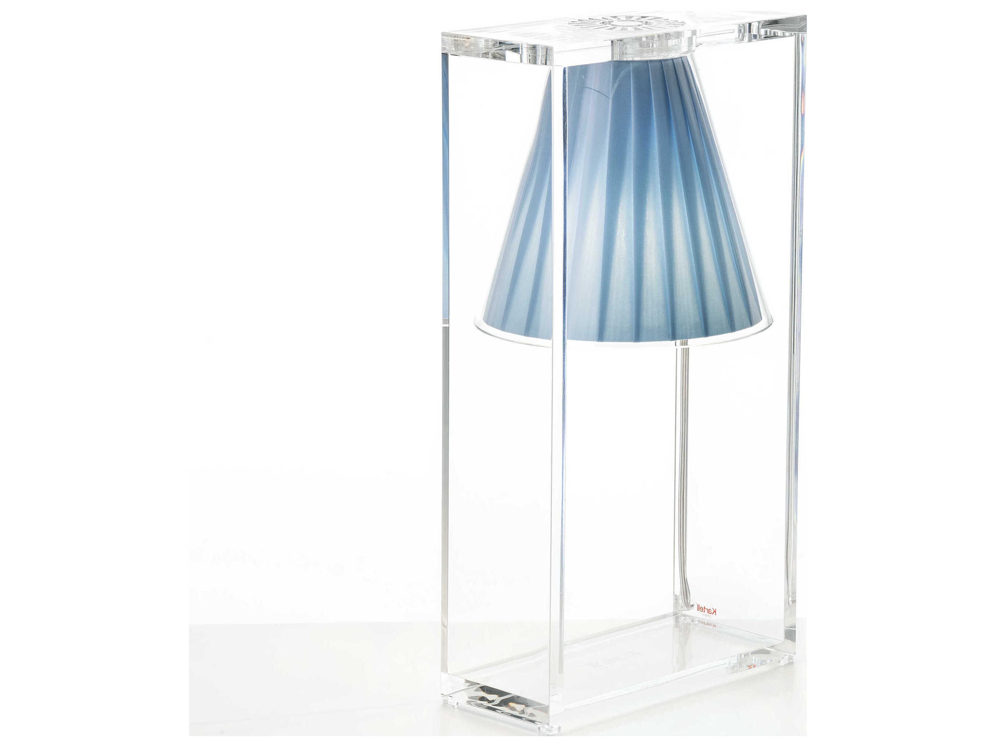 Kartell Light-air Crystal And Light Blue Diffuser Clear LED Table Lamp