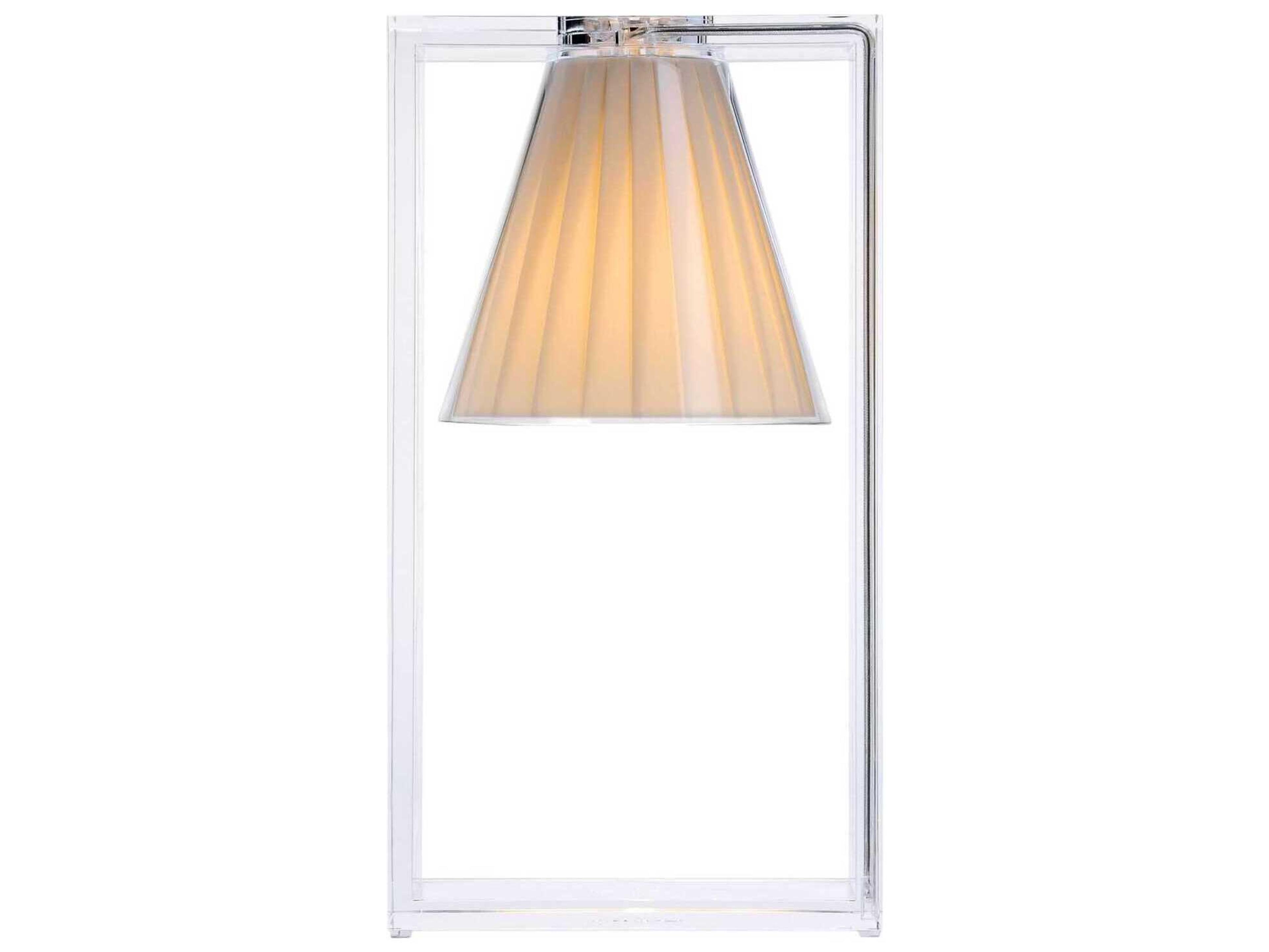 Light-air Crystal And Beige Diffuser Clear LED Table Lamp