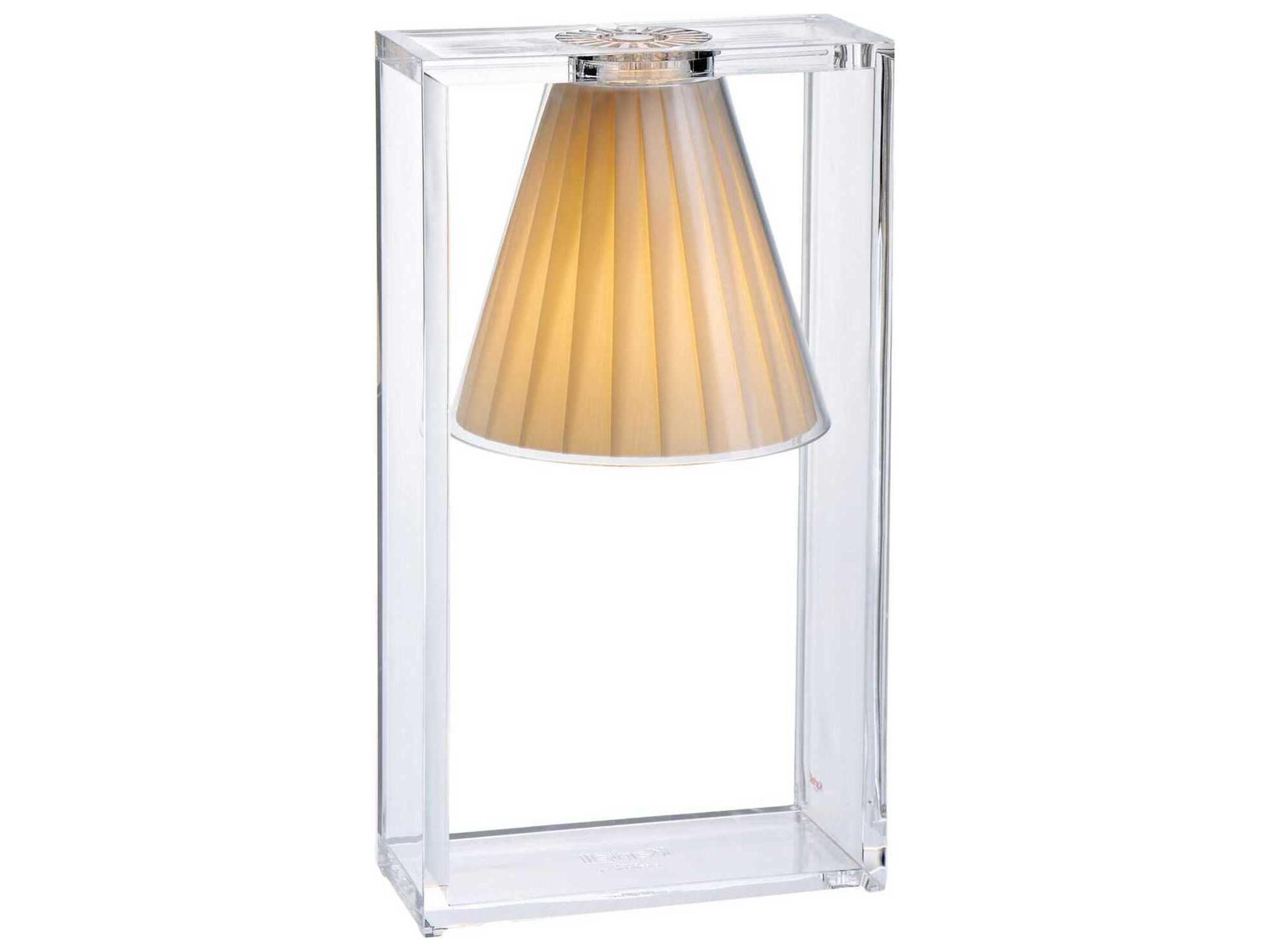 Kartell Light-air Crystal And Beige Diffuser Clear LED Table Lamp