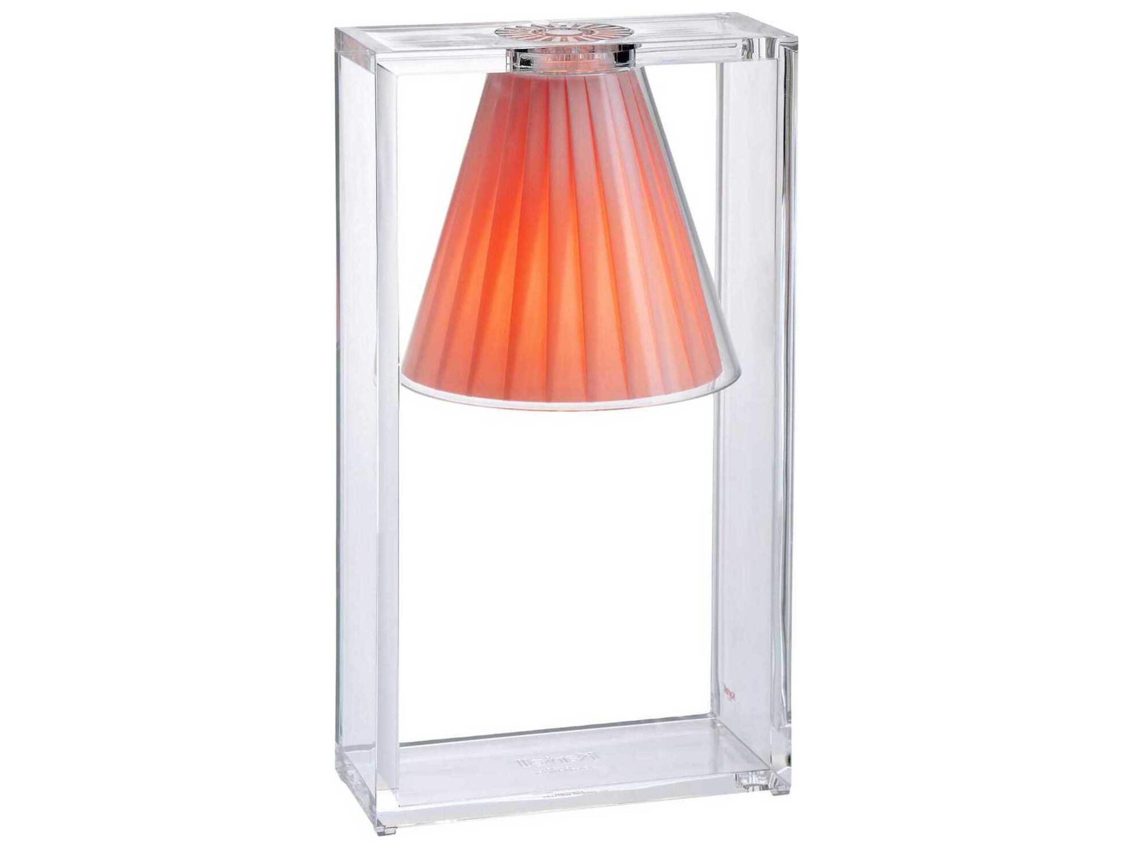 Kartell Light-air Crystal And Pink Diffuser Clear LED Table Lamp