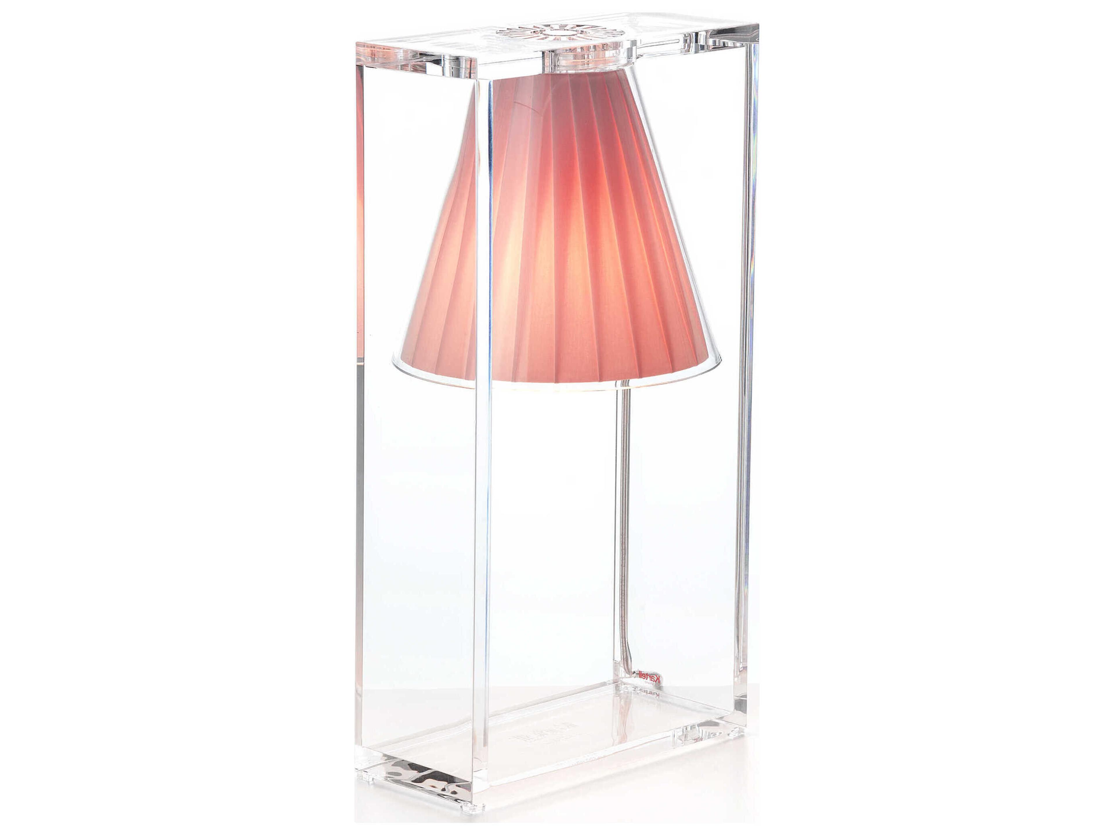 Kartell Light-air Crystal And Pink Diffuser Clear LED Table Lamp