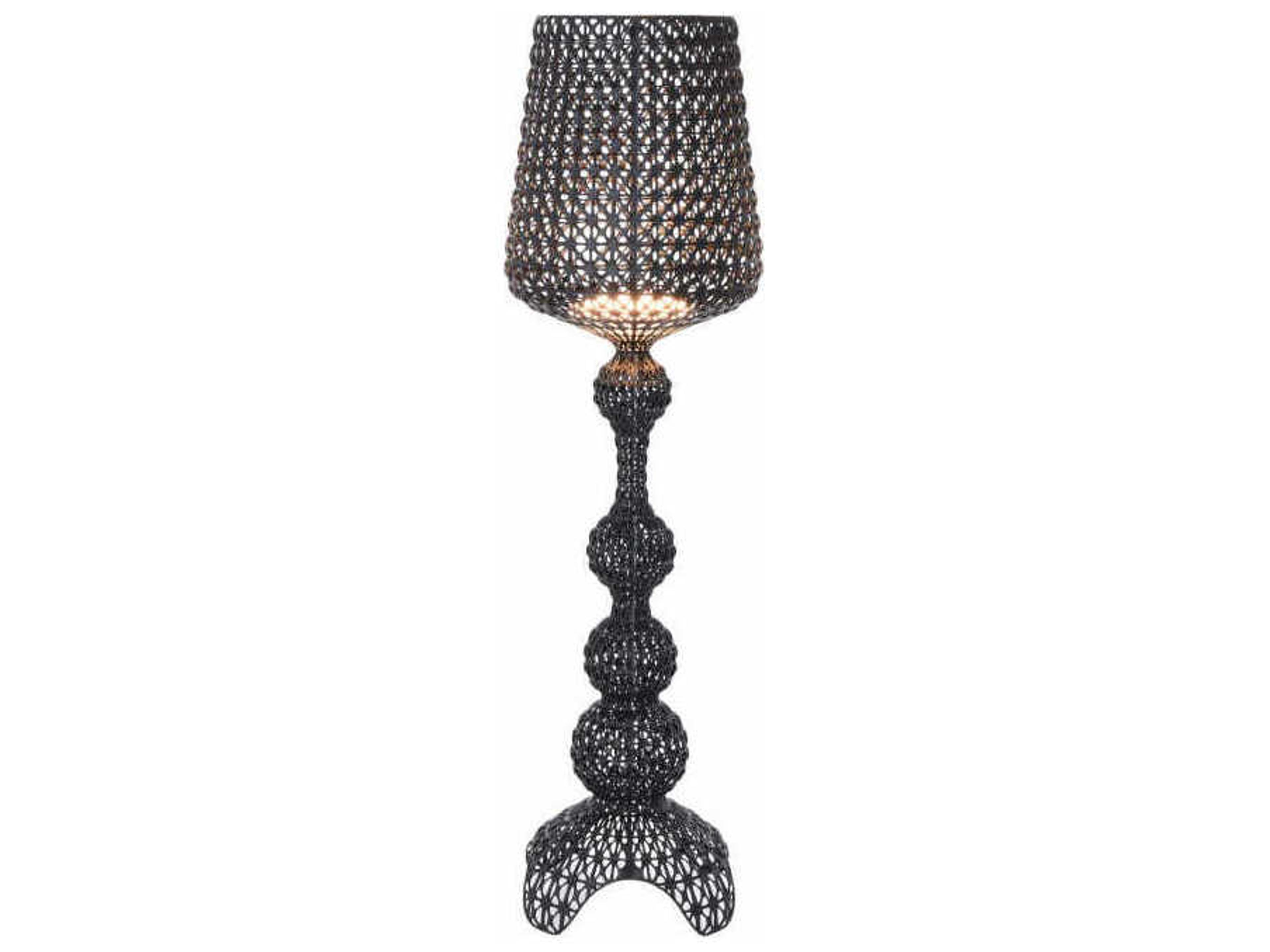 Kabuki Outdoor Floor Lamp with Dimmer in Black