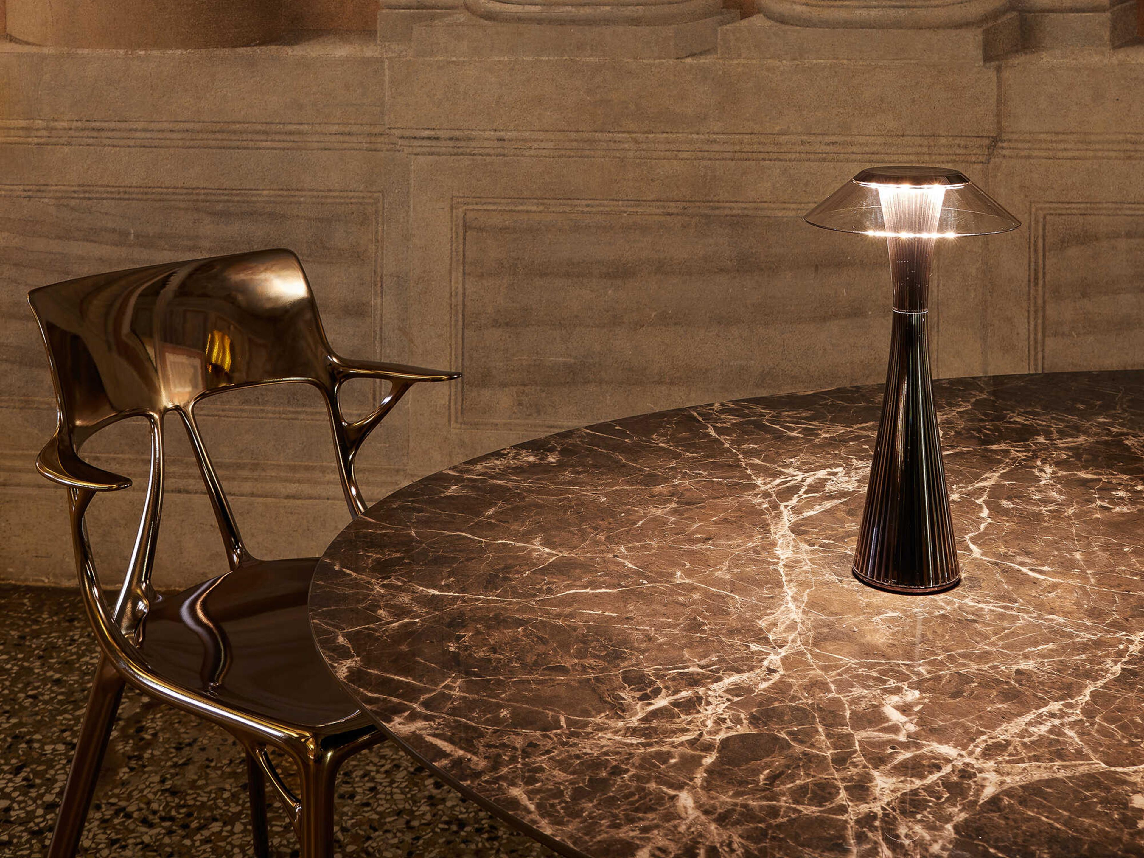 Kartell Space Titanium Silver LED Table Lamp