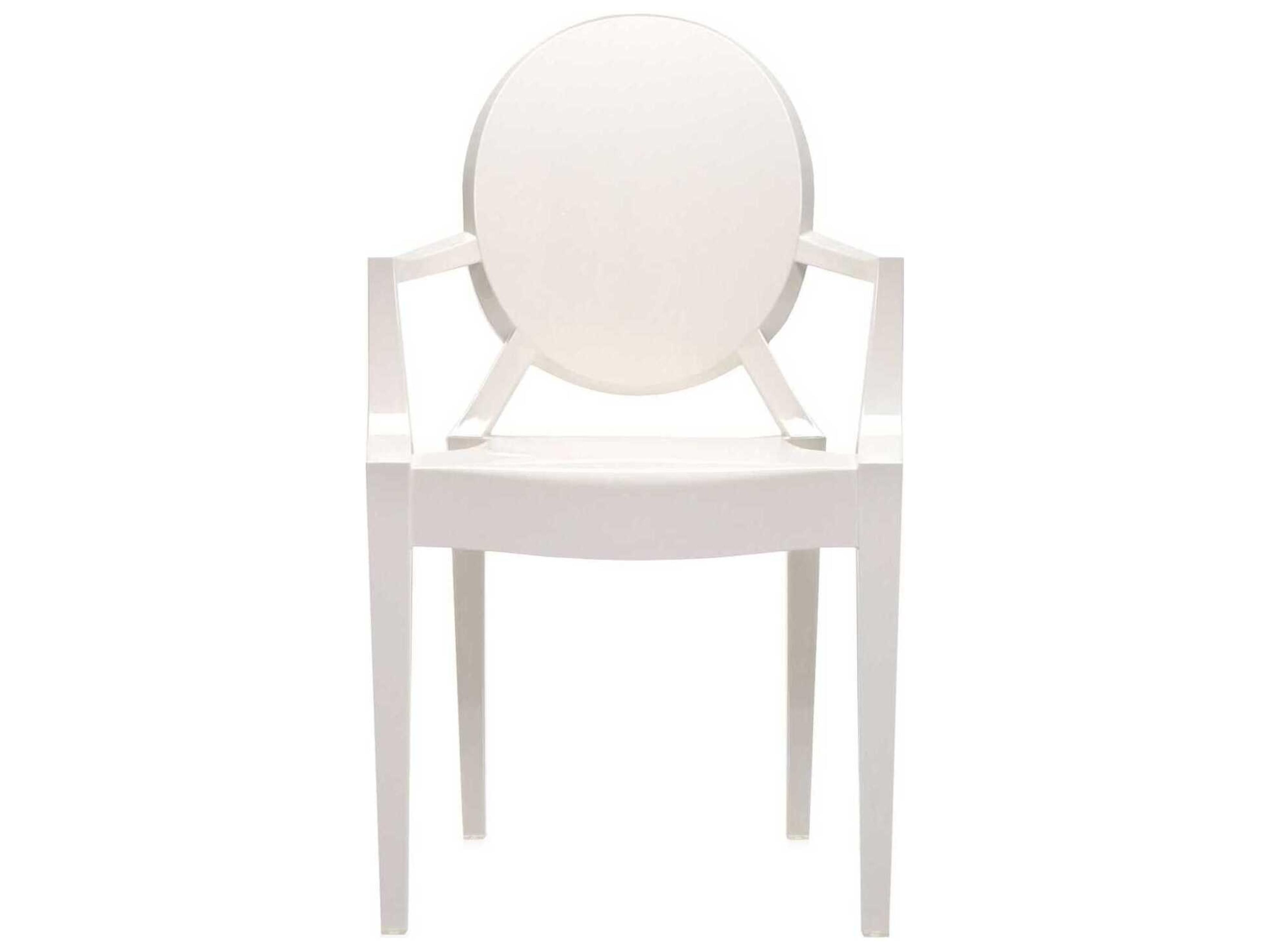 Kartell Louis Ghost White Arm Dining Chair  (Sold in 2)