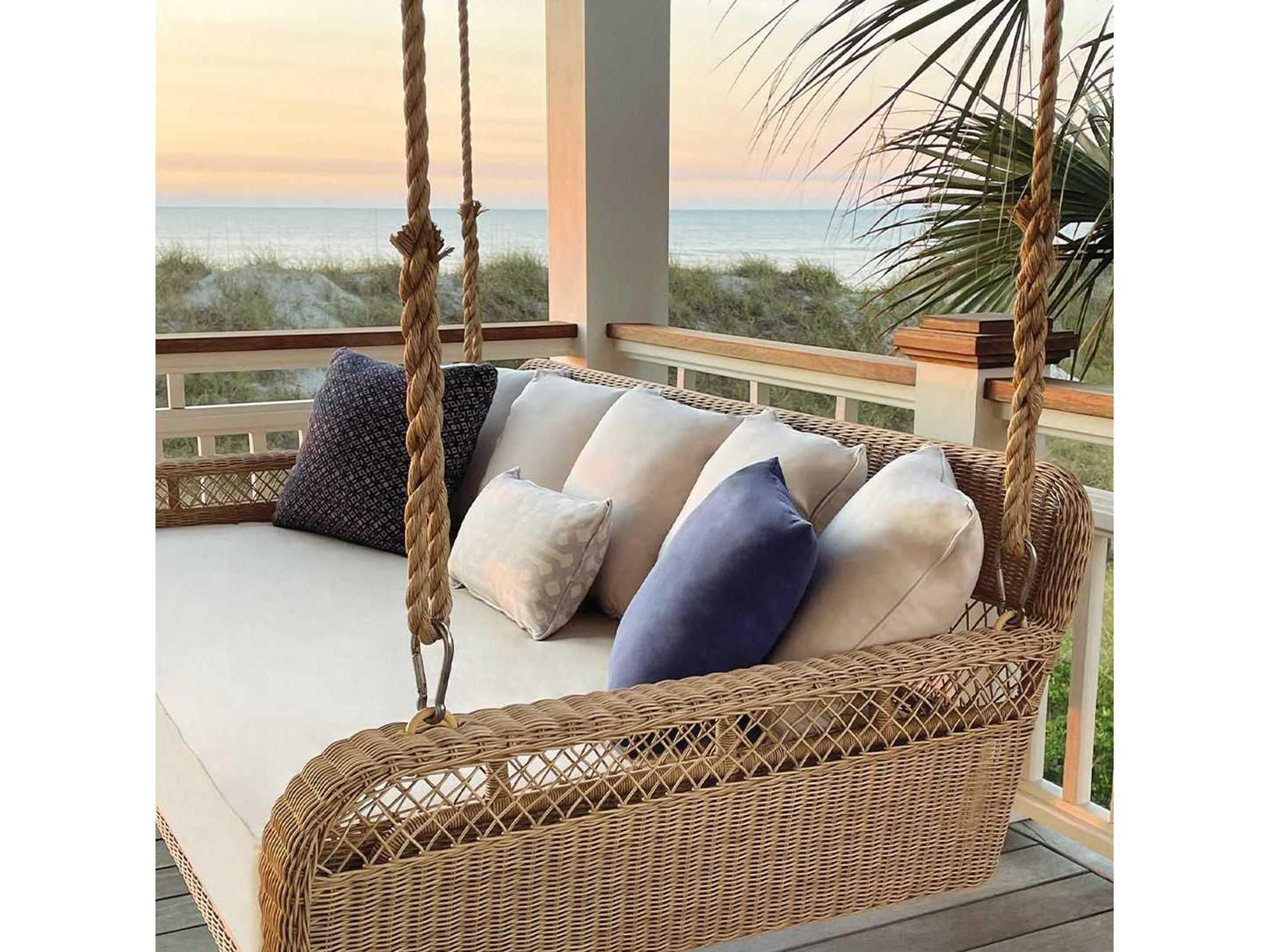 Kingsley Bate Amelia Wicker Cushion Hanging Daybed