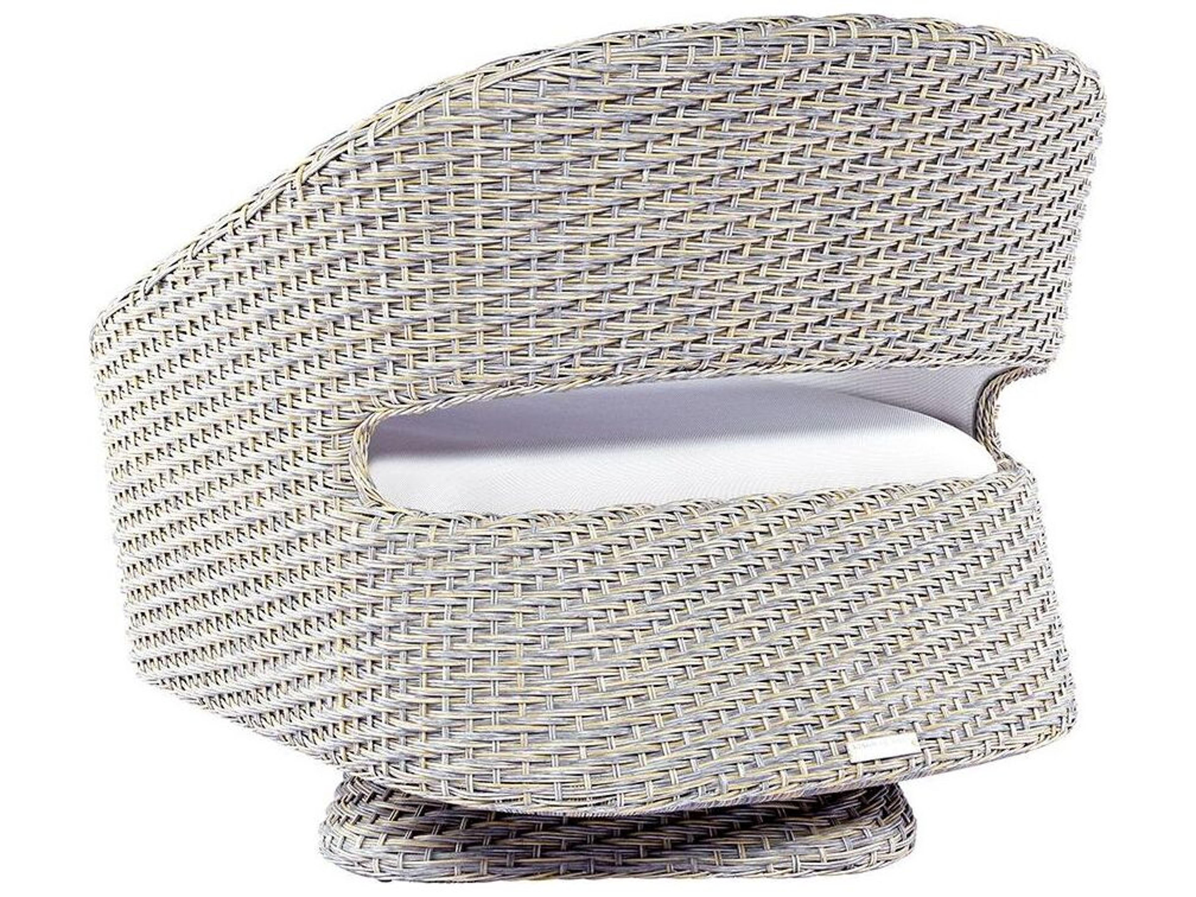 Kingsley Bate Biscayne Wicker Sling Swivel Rocker Lounge Chair with Open Backrest