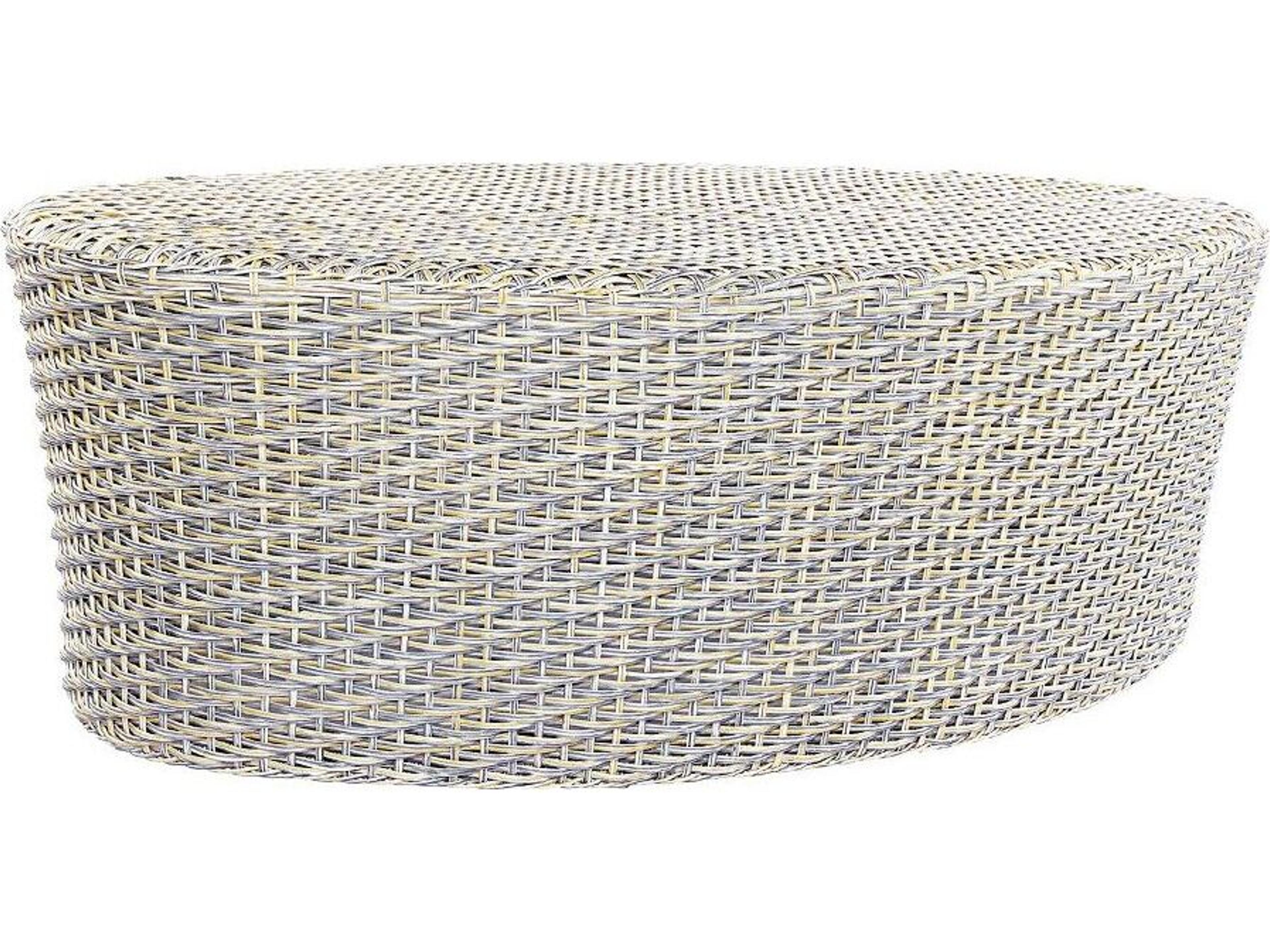 Biscayne Wicker 46" Oval Coffee Table