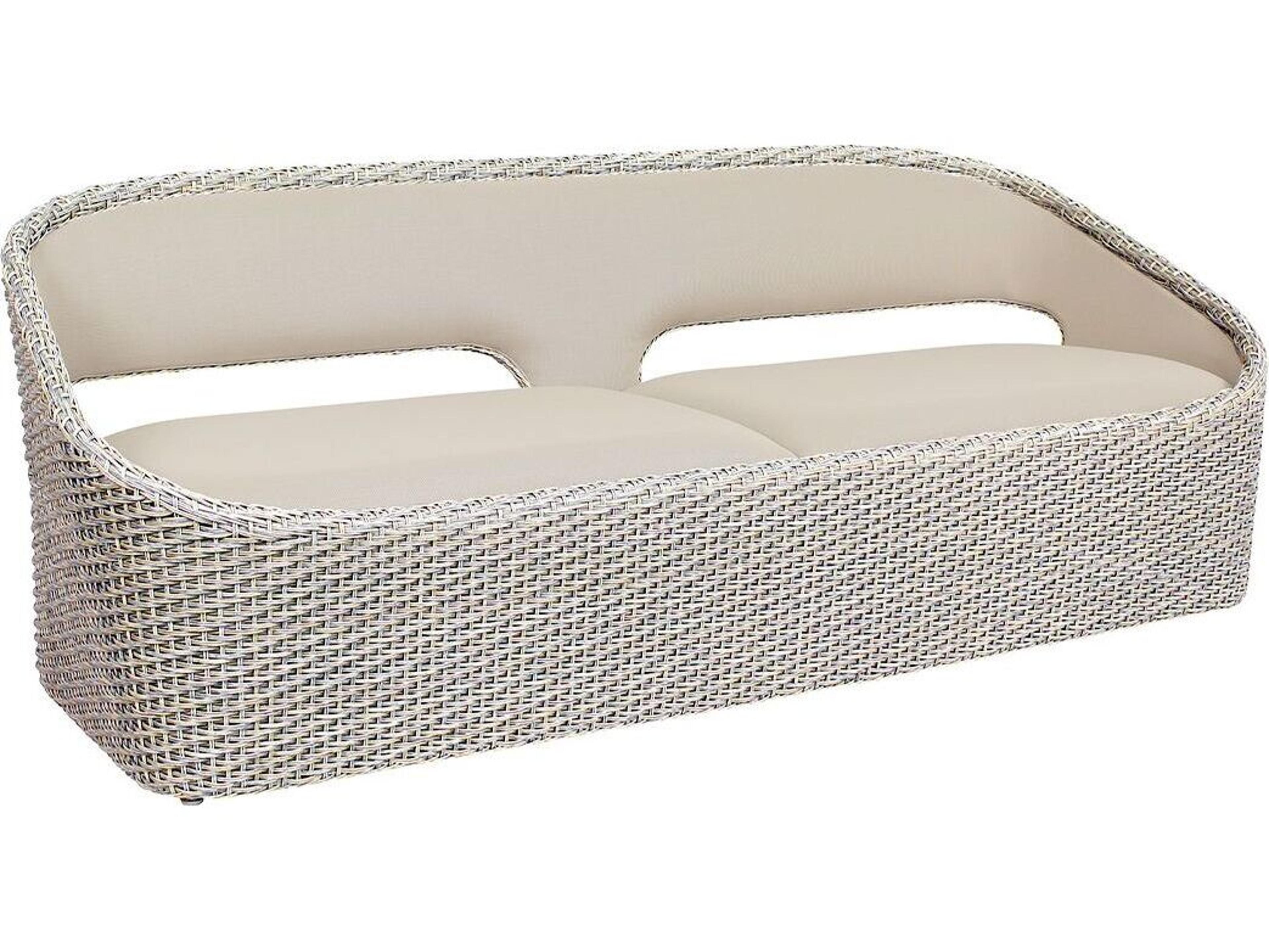 Biscayne Wicker Sling Sofa with Open Backrest