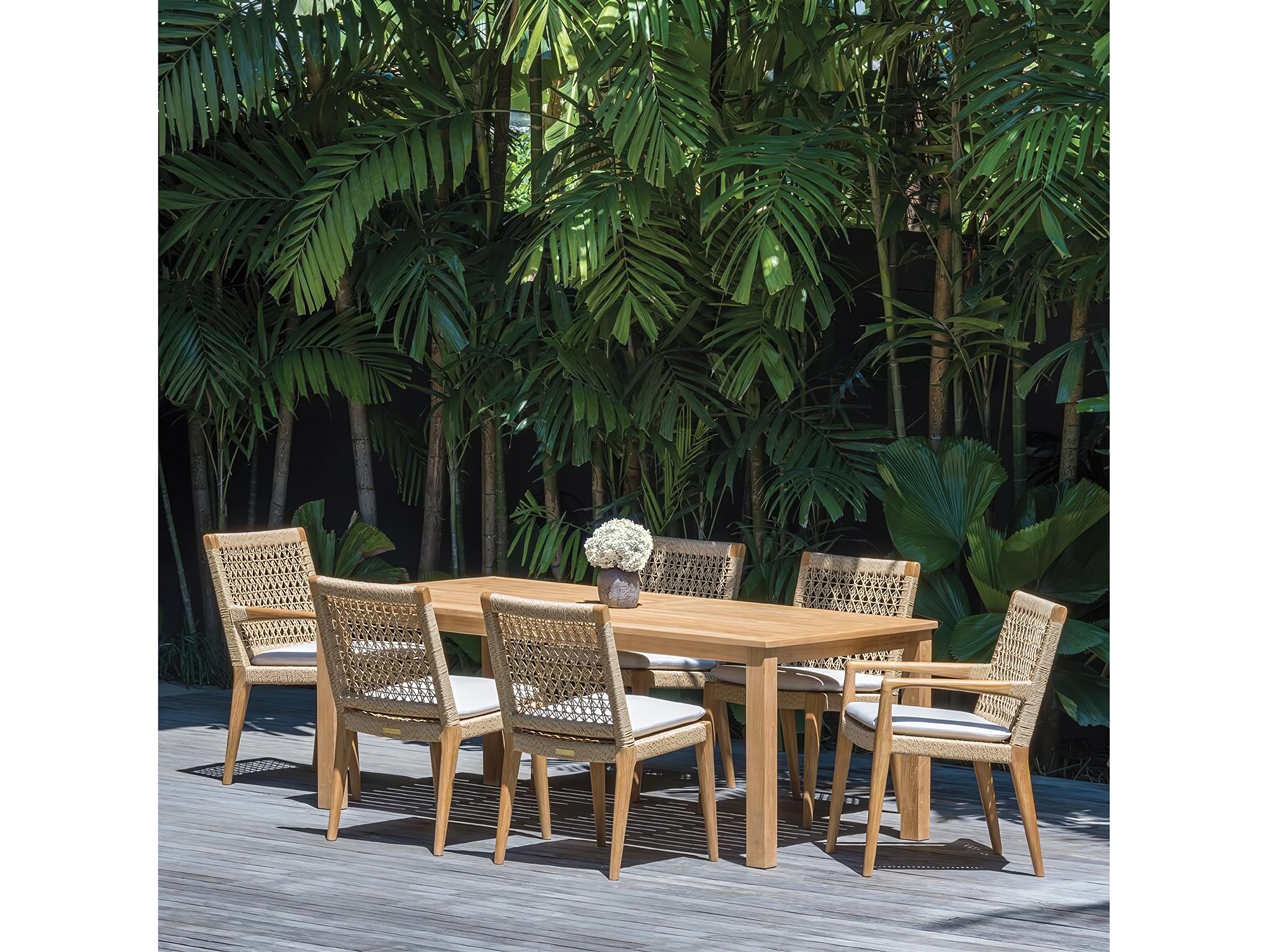 Kingsley Bate Special Order Barcelona Teak Cushion Dining Side Chair