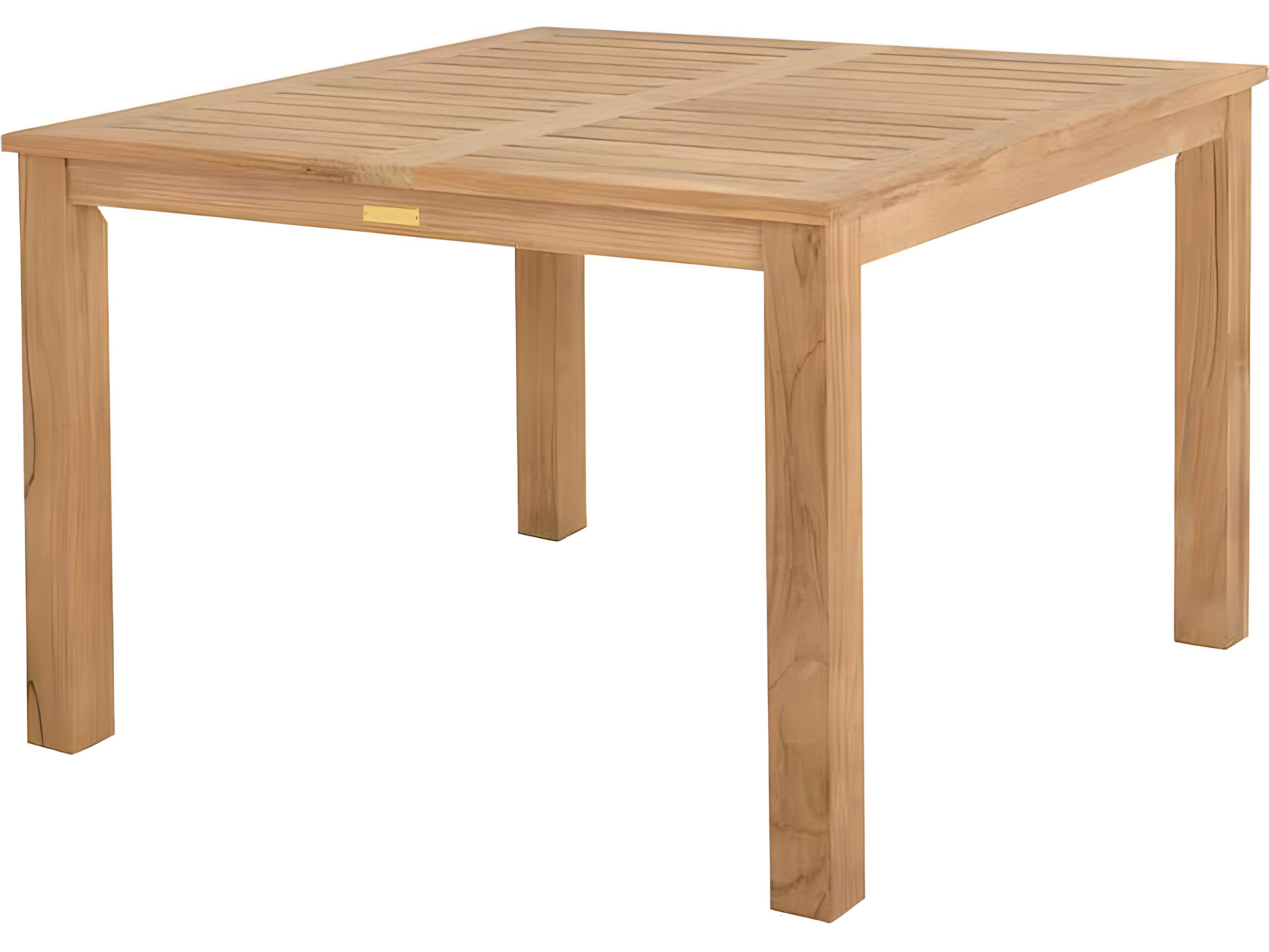 Bainbridge Teak 42.5" Wide Square Dining Table with Umbrella Hole