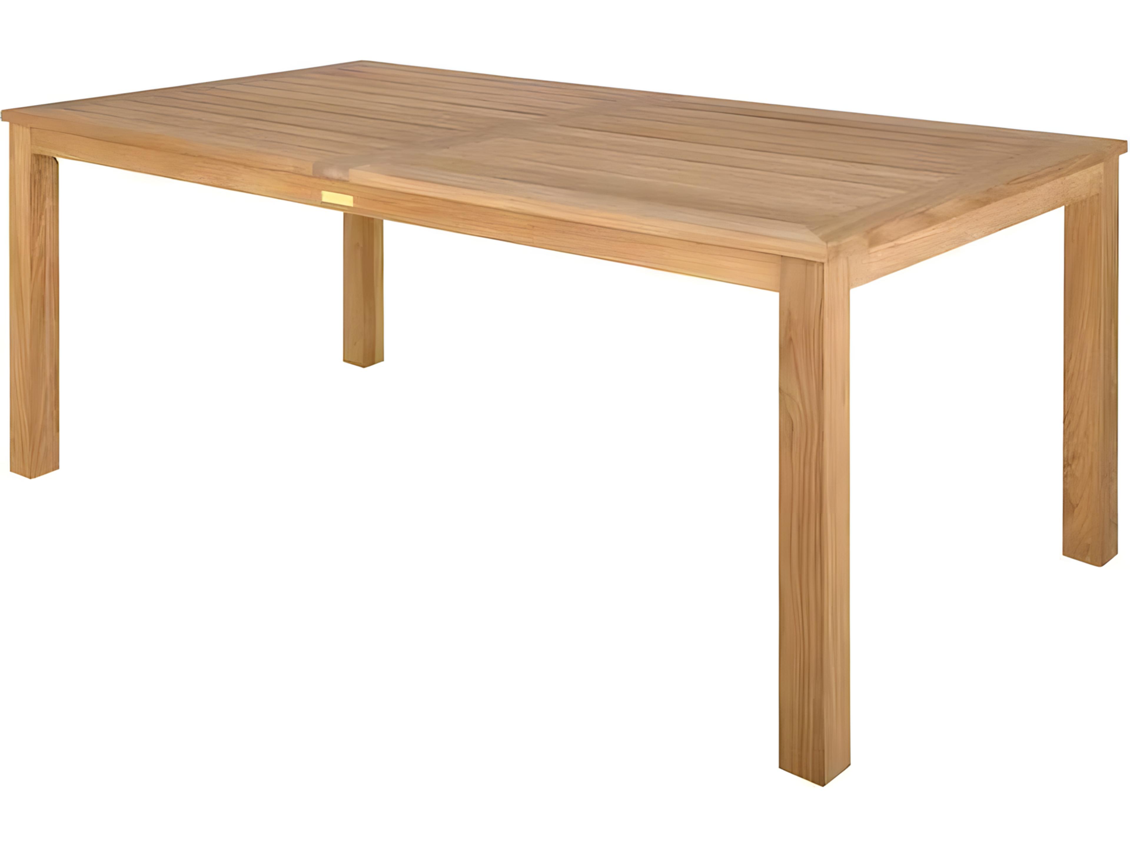 Bainbridge Teak 72.5"W x 40"D Rectangular Dining Table with Umbrella Hole