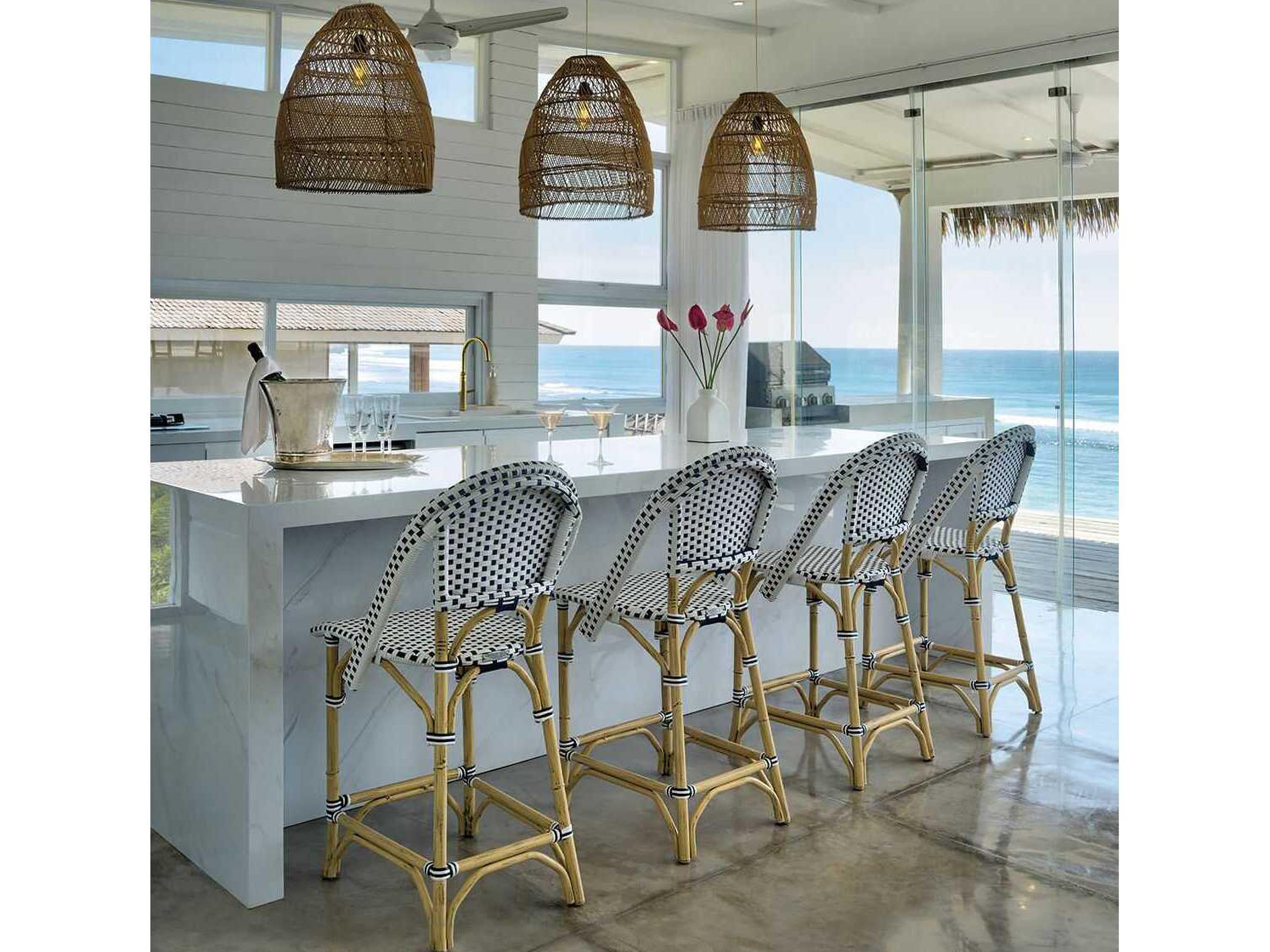 Kingsley Bate Café Wicker Armless Counter Stool