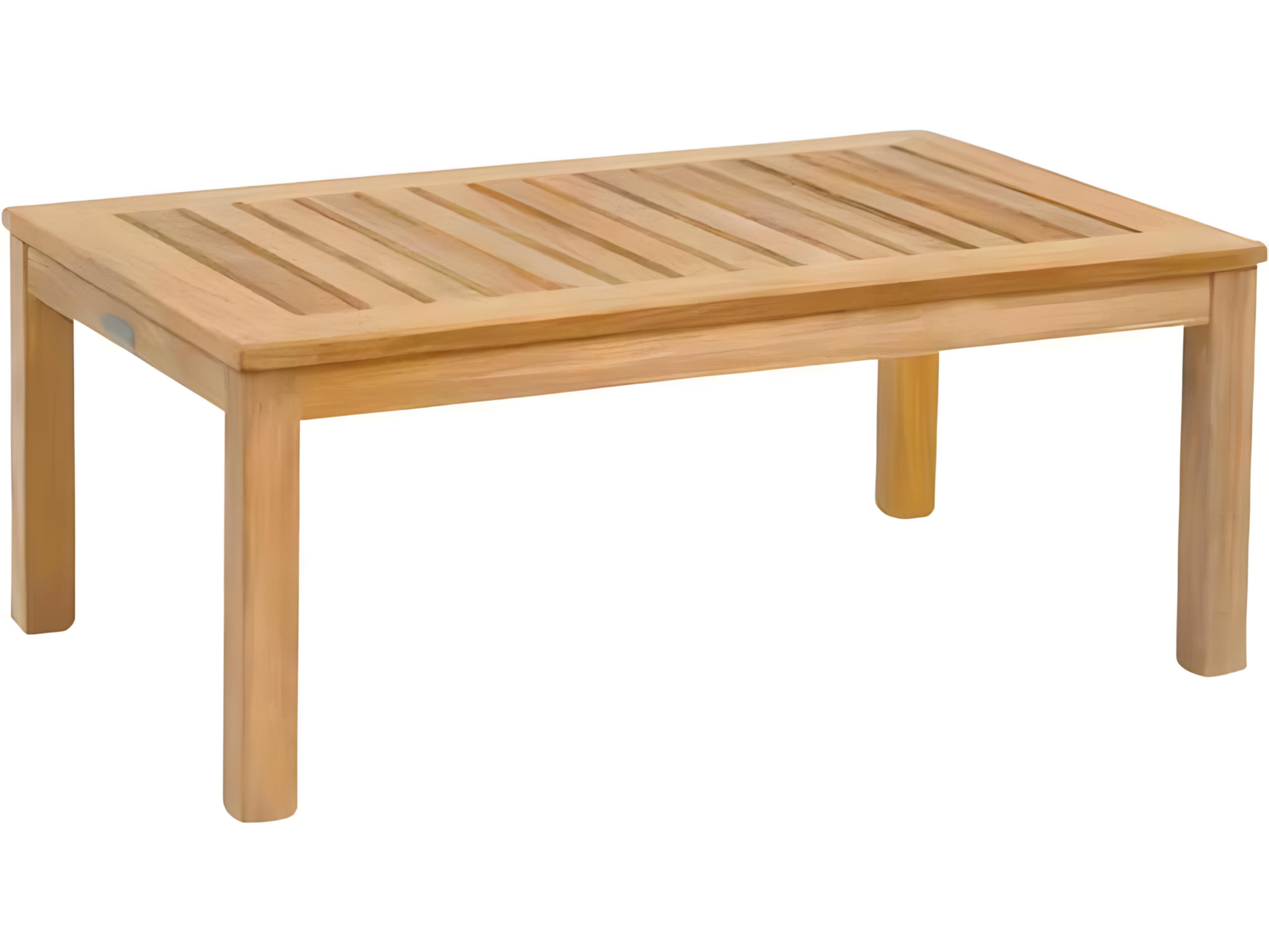 Classic Teak 38"W x 28"D Rectangular Coffee Table