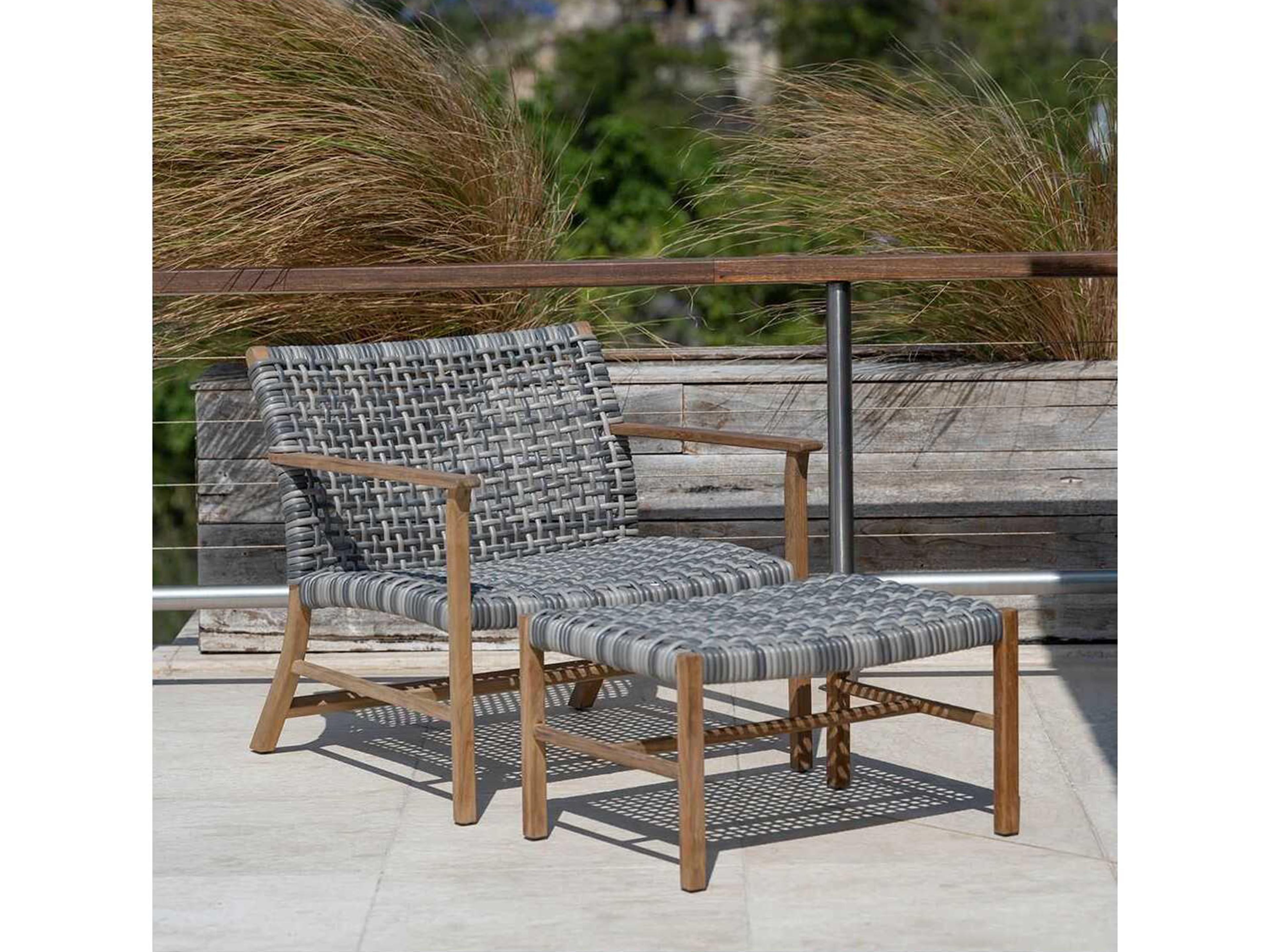 Kingsley Bate Special Order Catherine Teak Wicker Club Ottoman