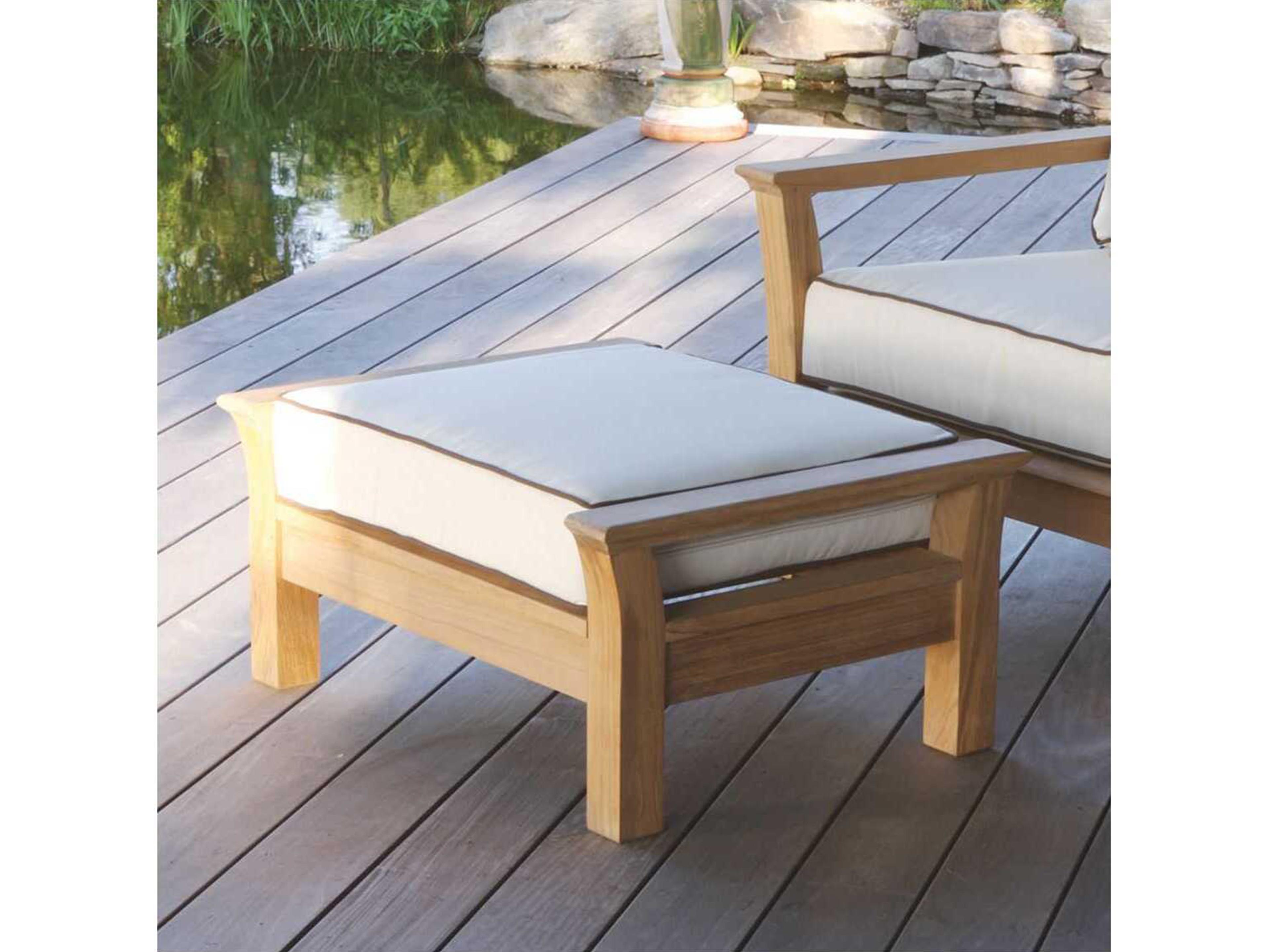 Kingsley Bate Chelsea Teak Cushion Ottoman