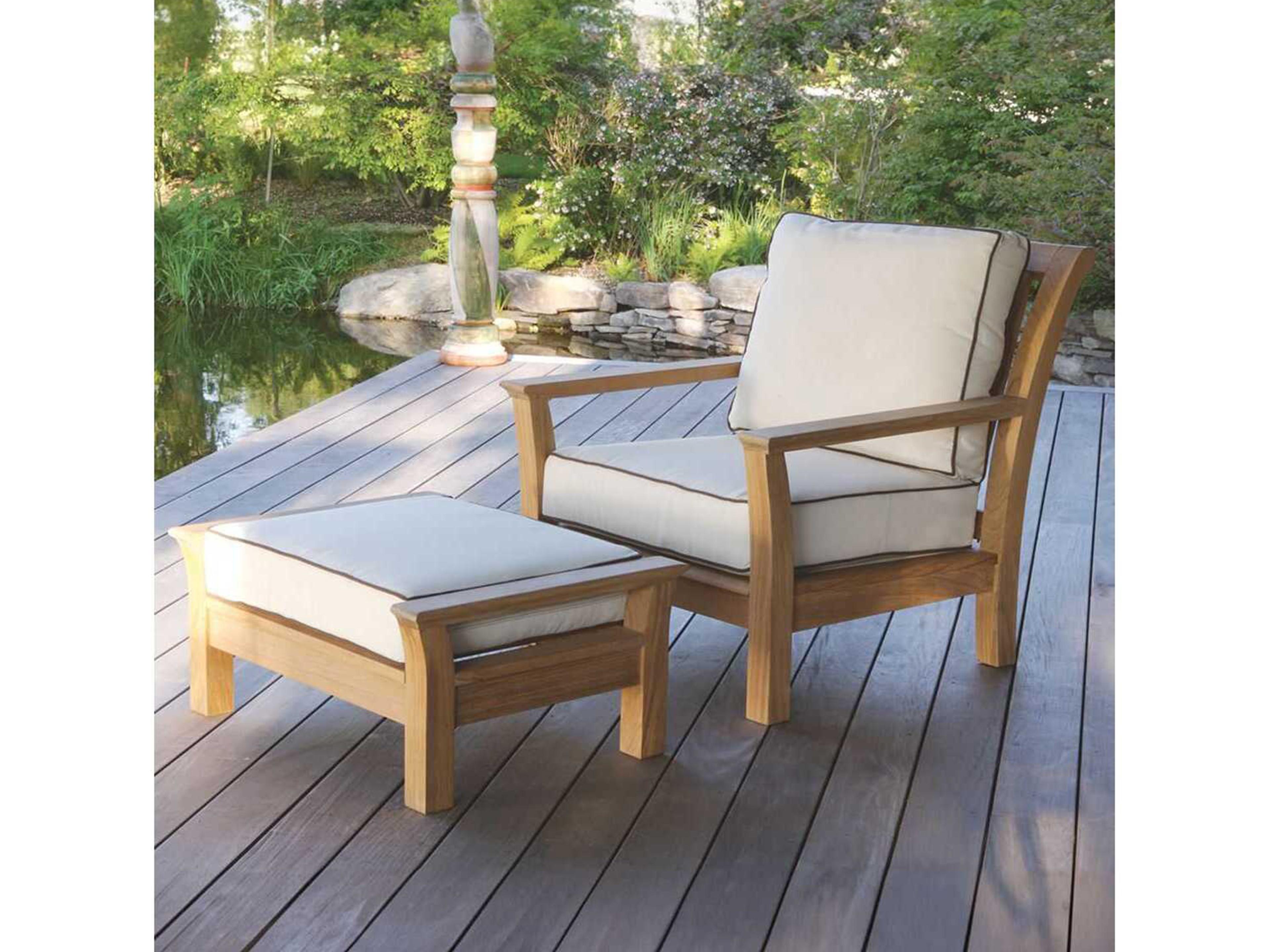 Kingsley Bate Special Order Chelsea Teak Cushion Ottoman