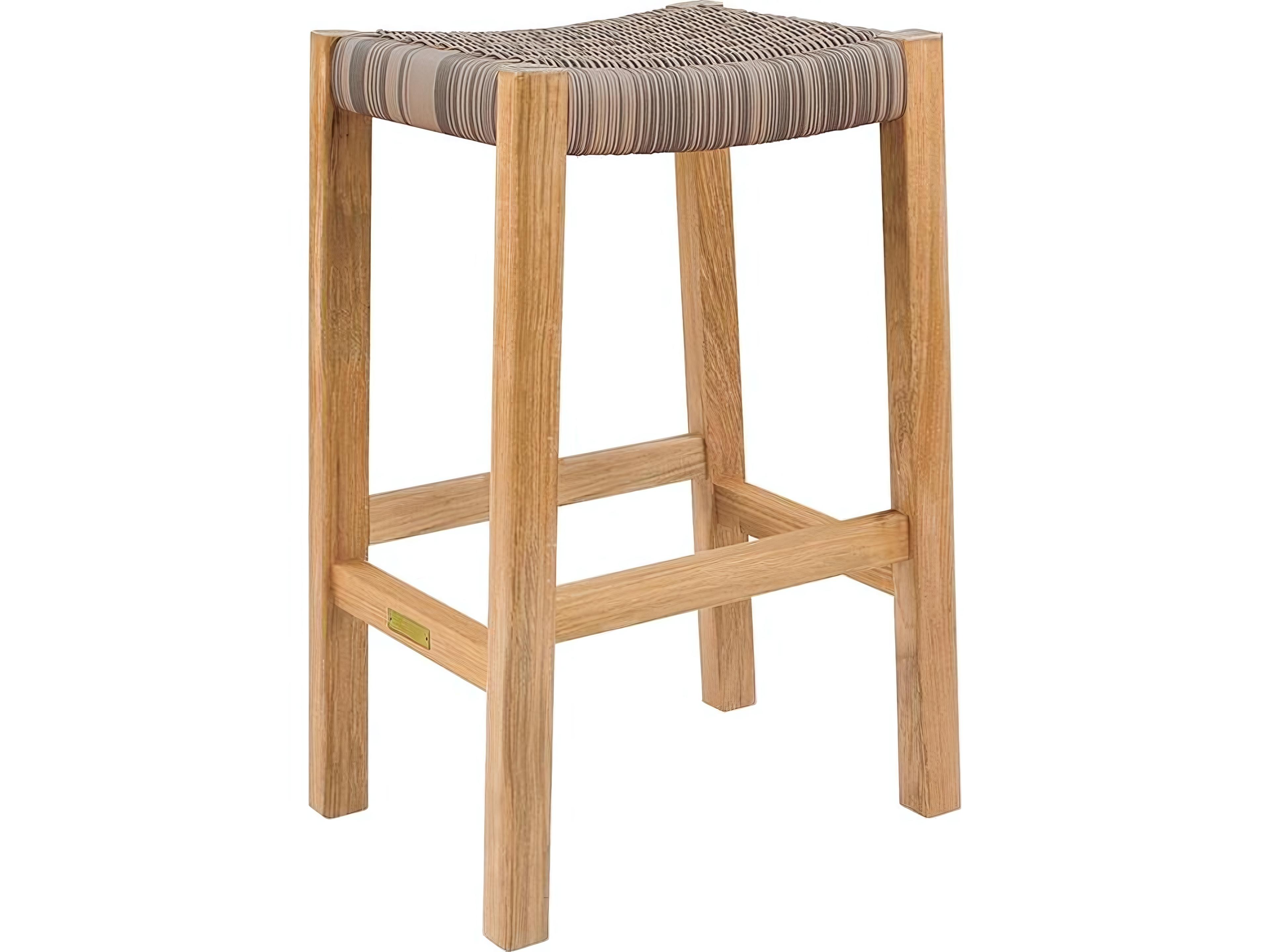Special Order Frances Teak Wicker Bar Stool