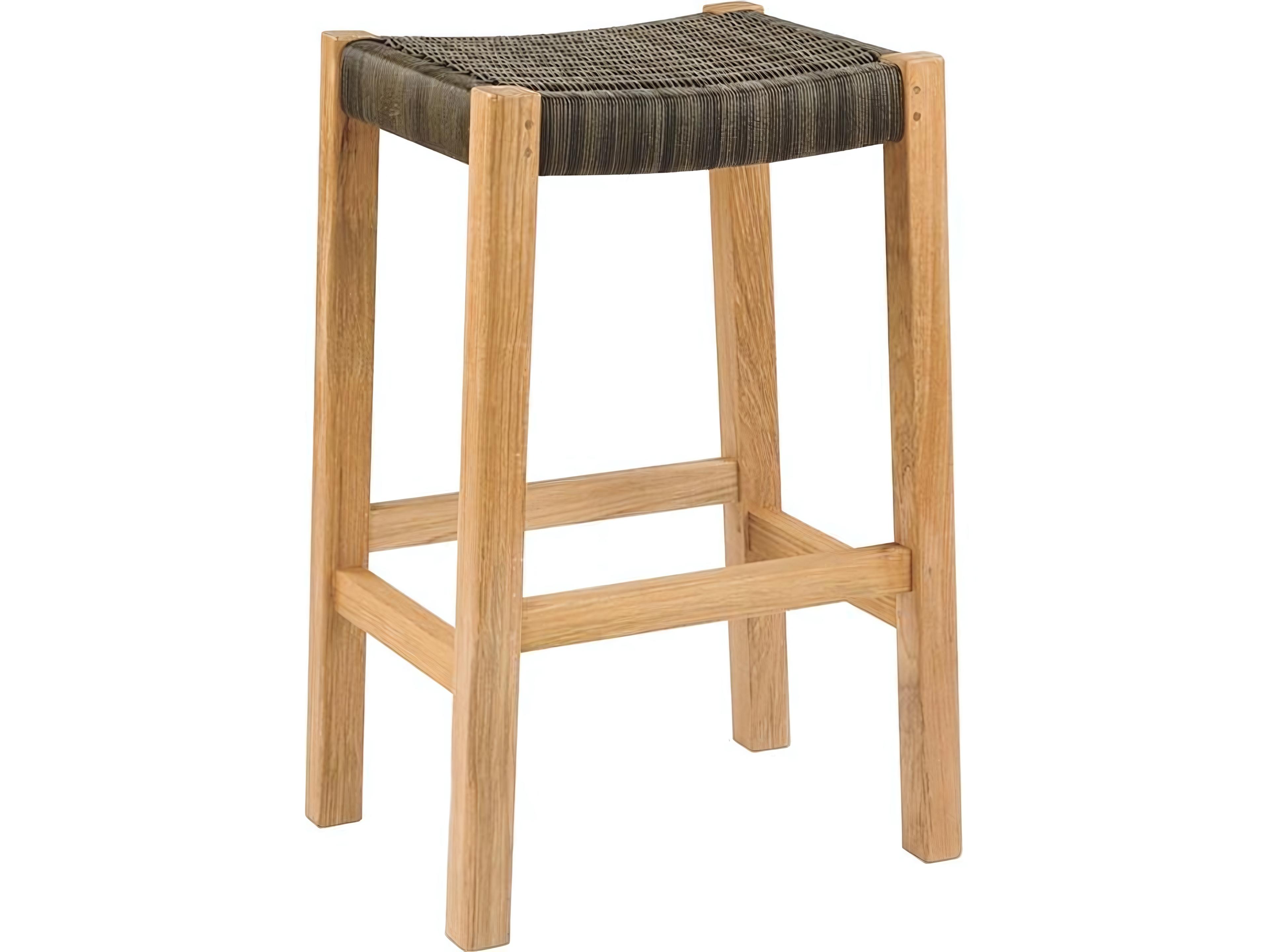 Kingsley Bate Special Order Frances Teak Wicker Bar Stool