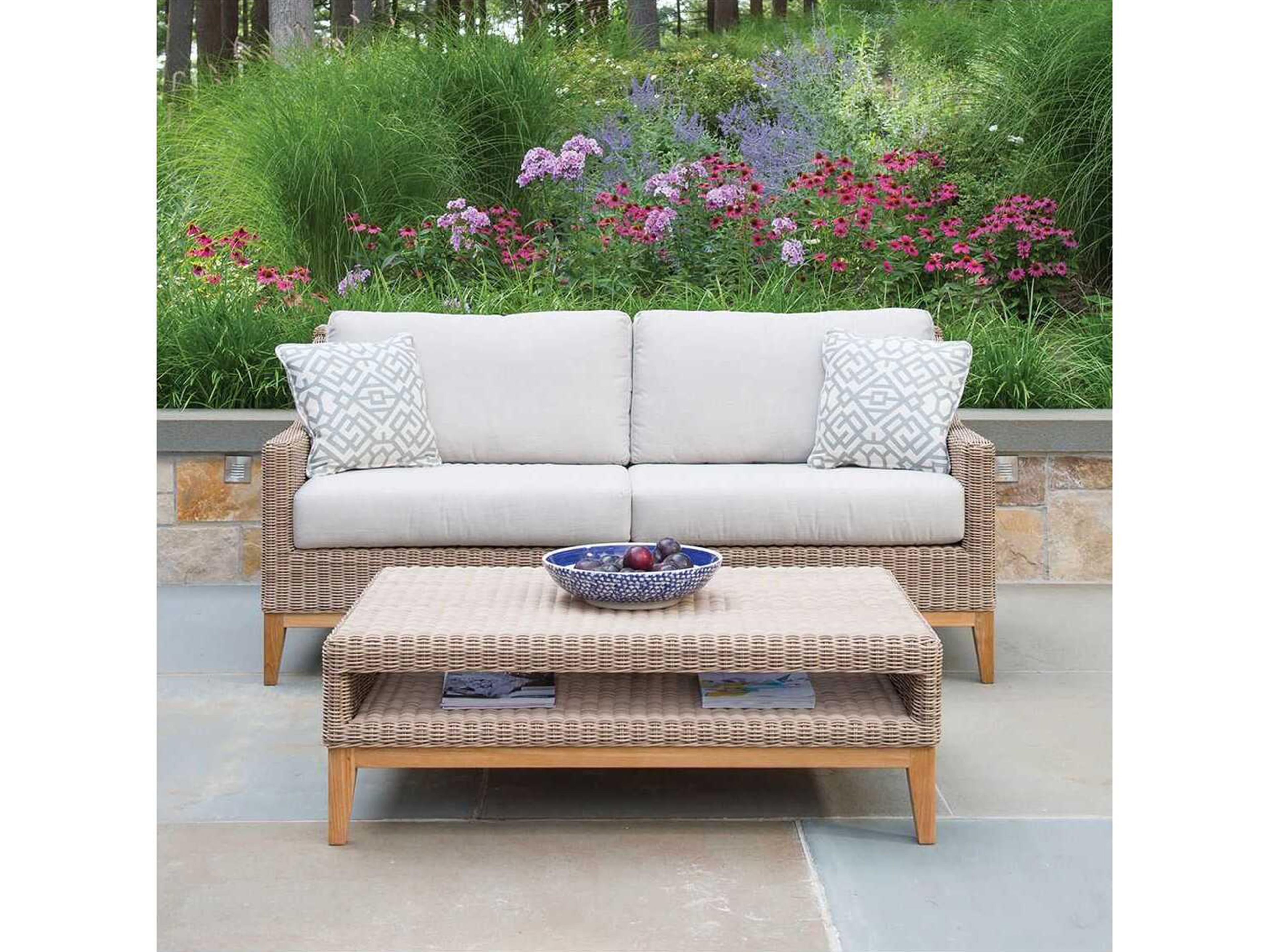 Kingsley Bate Frances Teak 45"W x 30"D Rectangular Glass Top Coffee Table