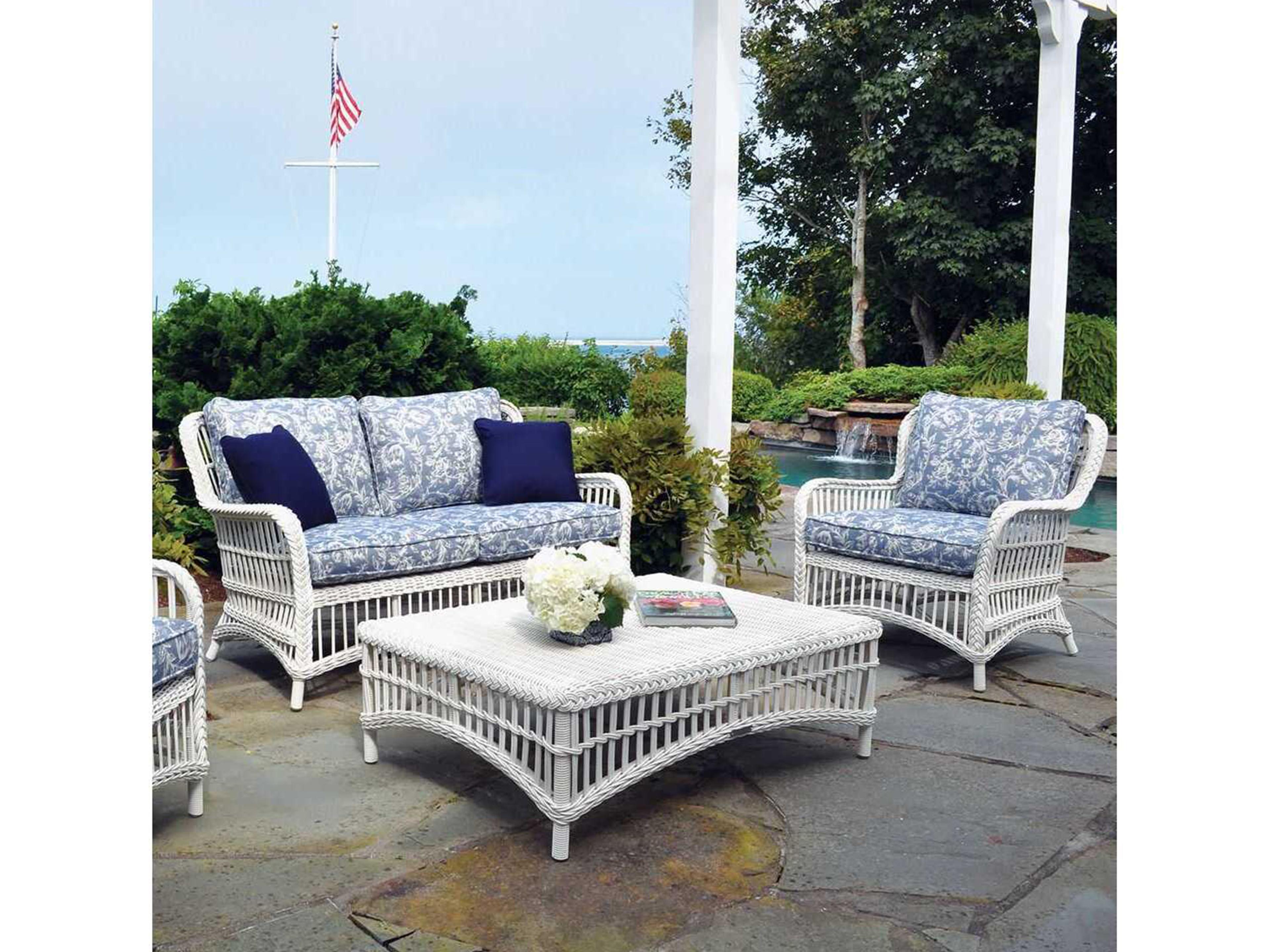 Kingsley Bate Chatham Wicker 42.5"W x 30.5"D Rectangular Coffee Table