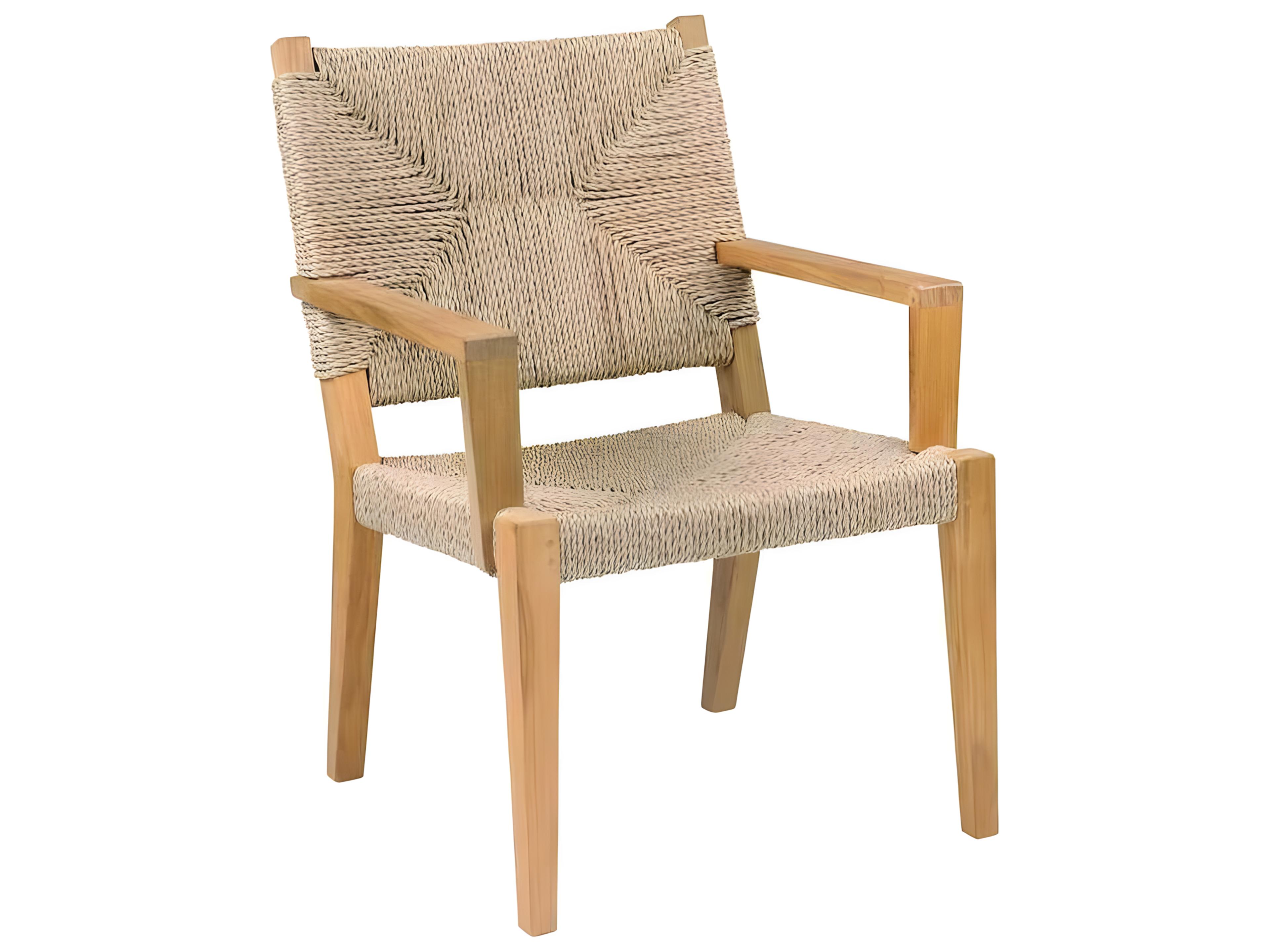Special Order Hadley Teak Wicker Dining Arm Chair