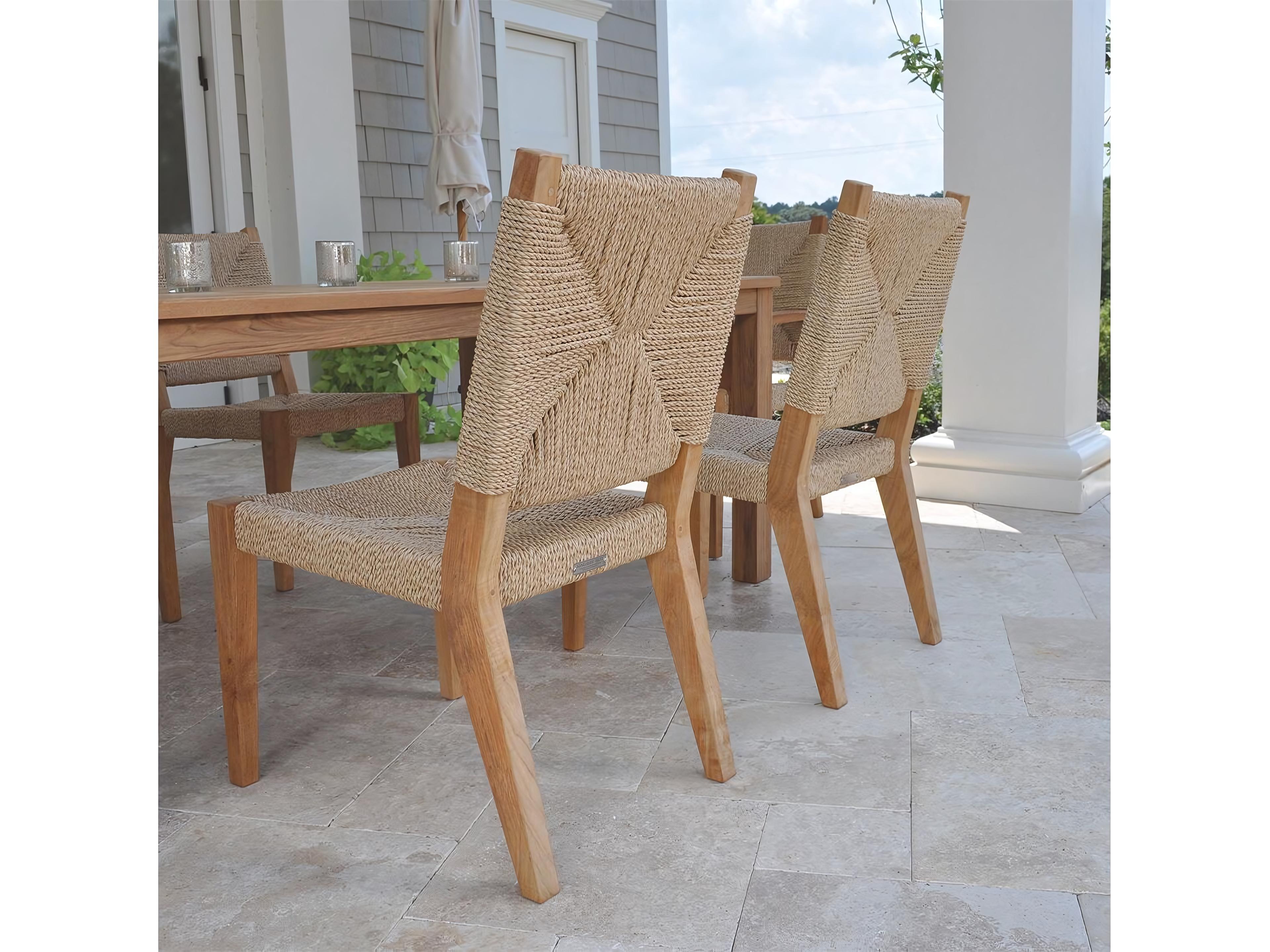 Kingsley Bate Special Order Hadley Teak Wicker Dining Side Chair