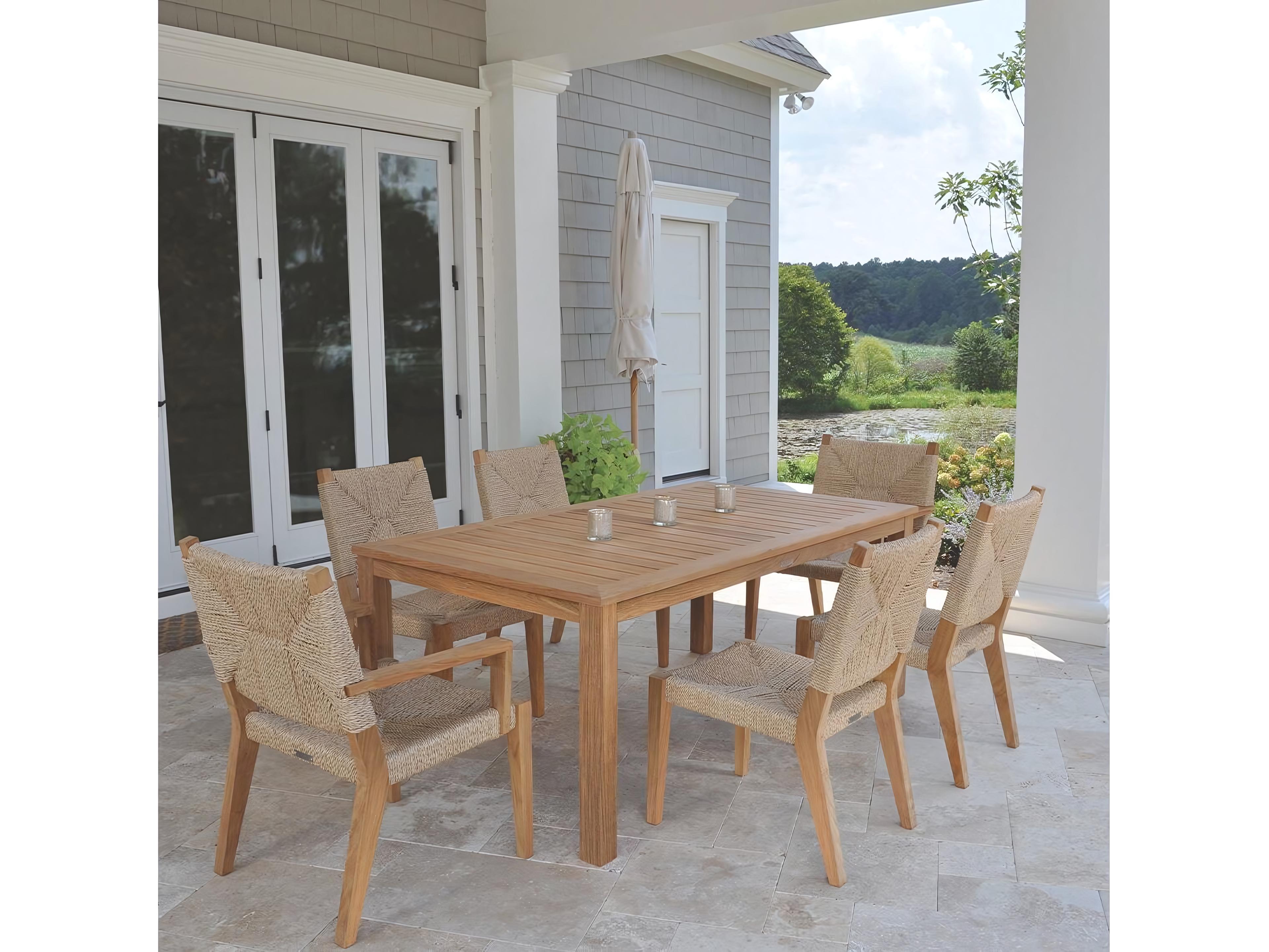 Kingsley Bate Special Order Hadley Teak Wicker Dining Side Chair