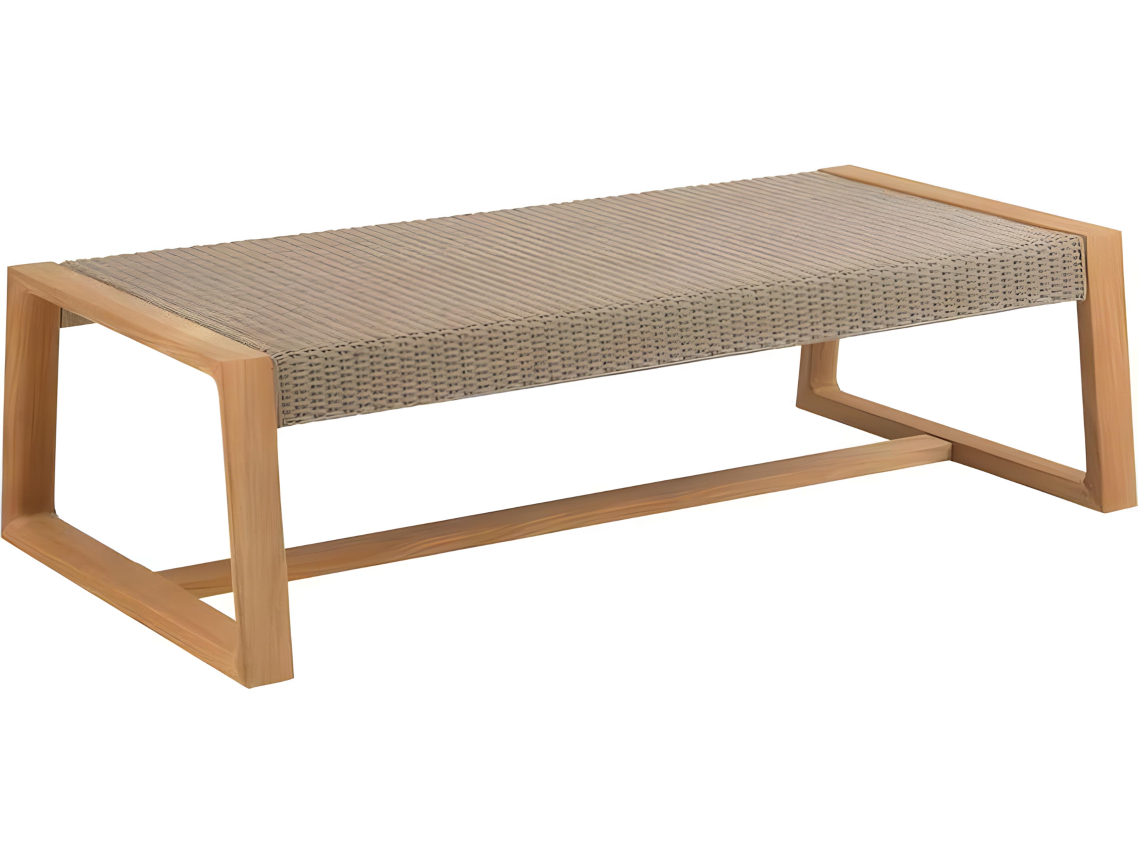 Hana Teak Rectangular Umbrella Hole Coffee Table