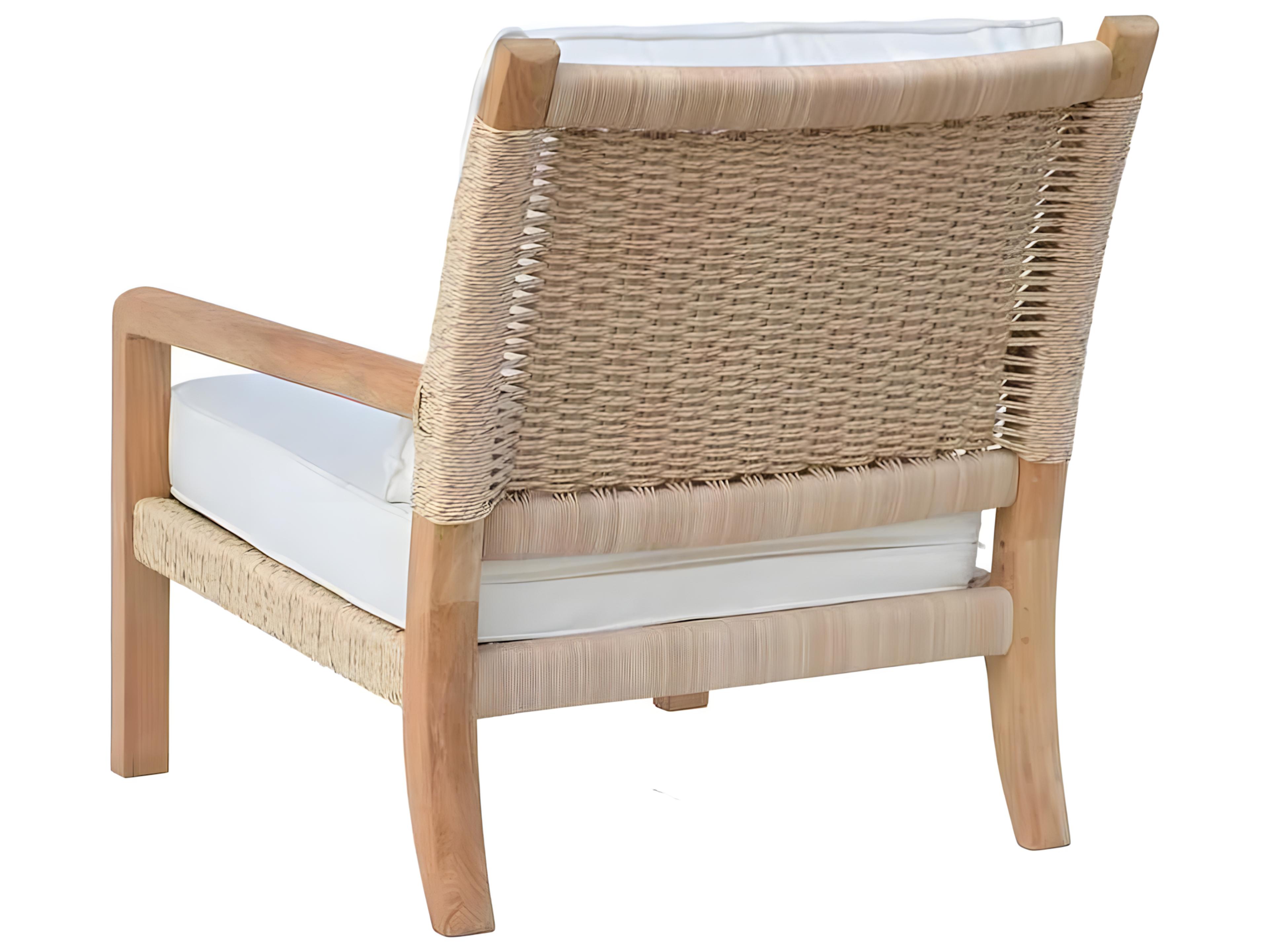 Kingsley Bate Hudson Teak Rope Cushion Lounge Chair
