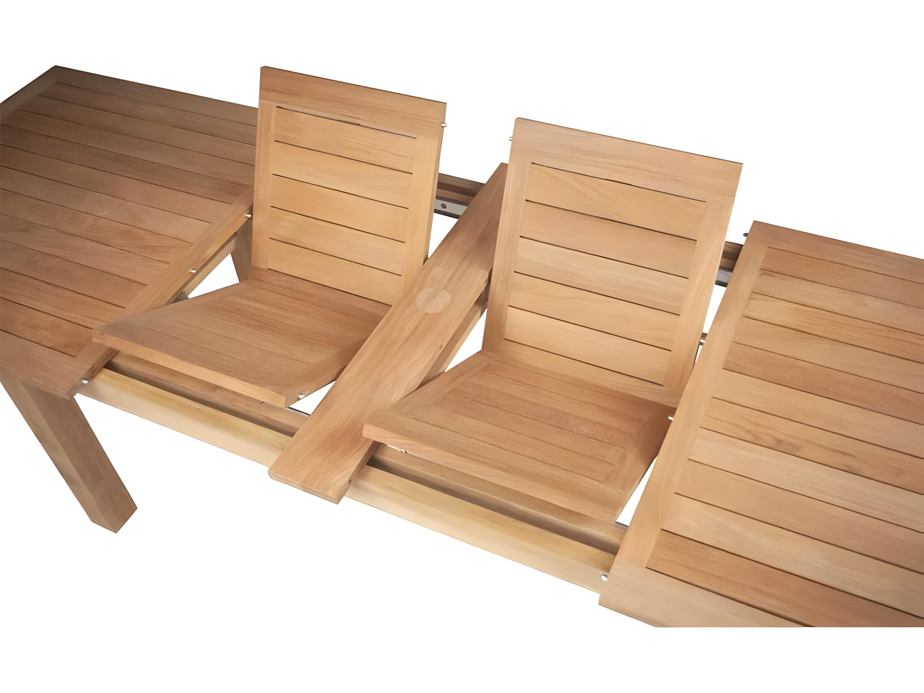 Kingsley Bate Hyannis Teak 82.5-118"W x 39.5"D Rectangular Dining Table with Umbrella Hole