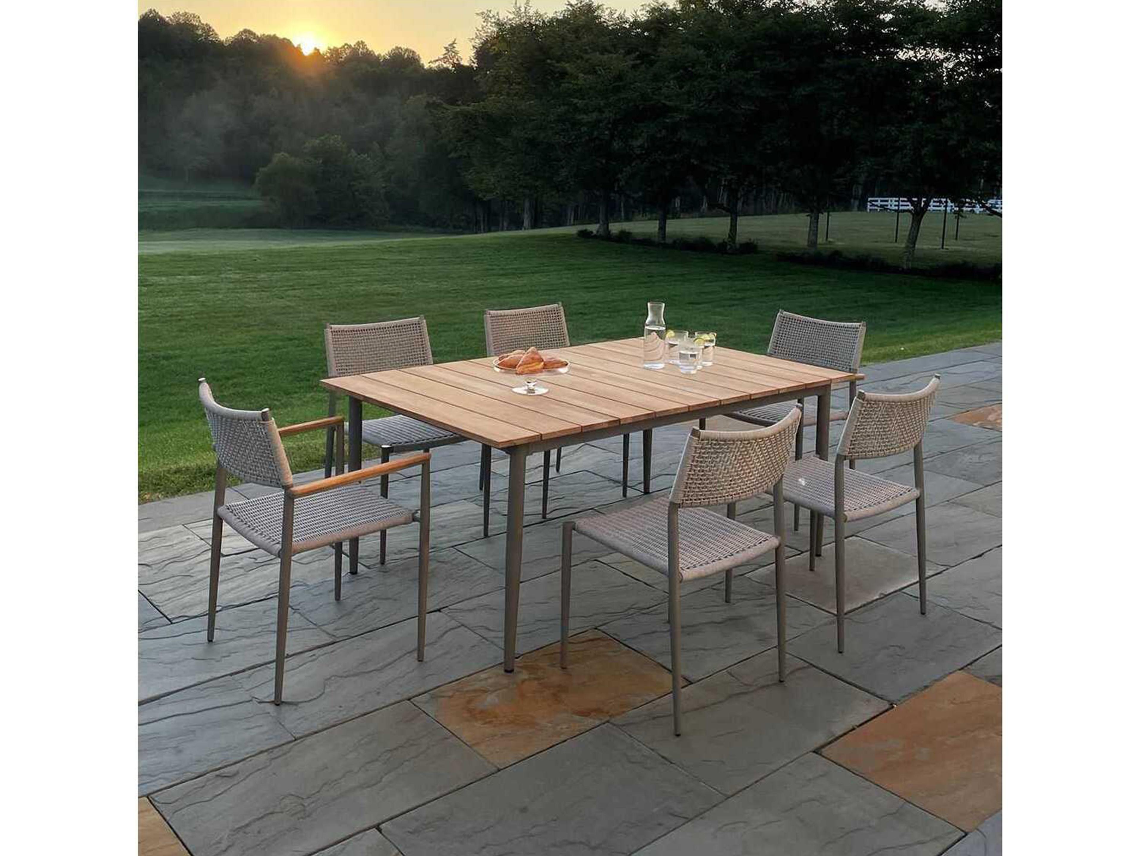 Kingsley Bate Special Order La Jolla Aluminum Wicker Dining Arm Chair