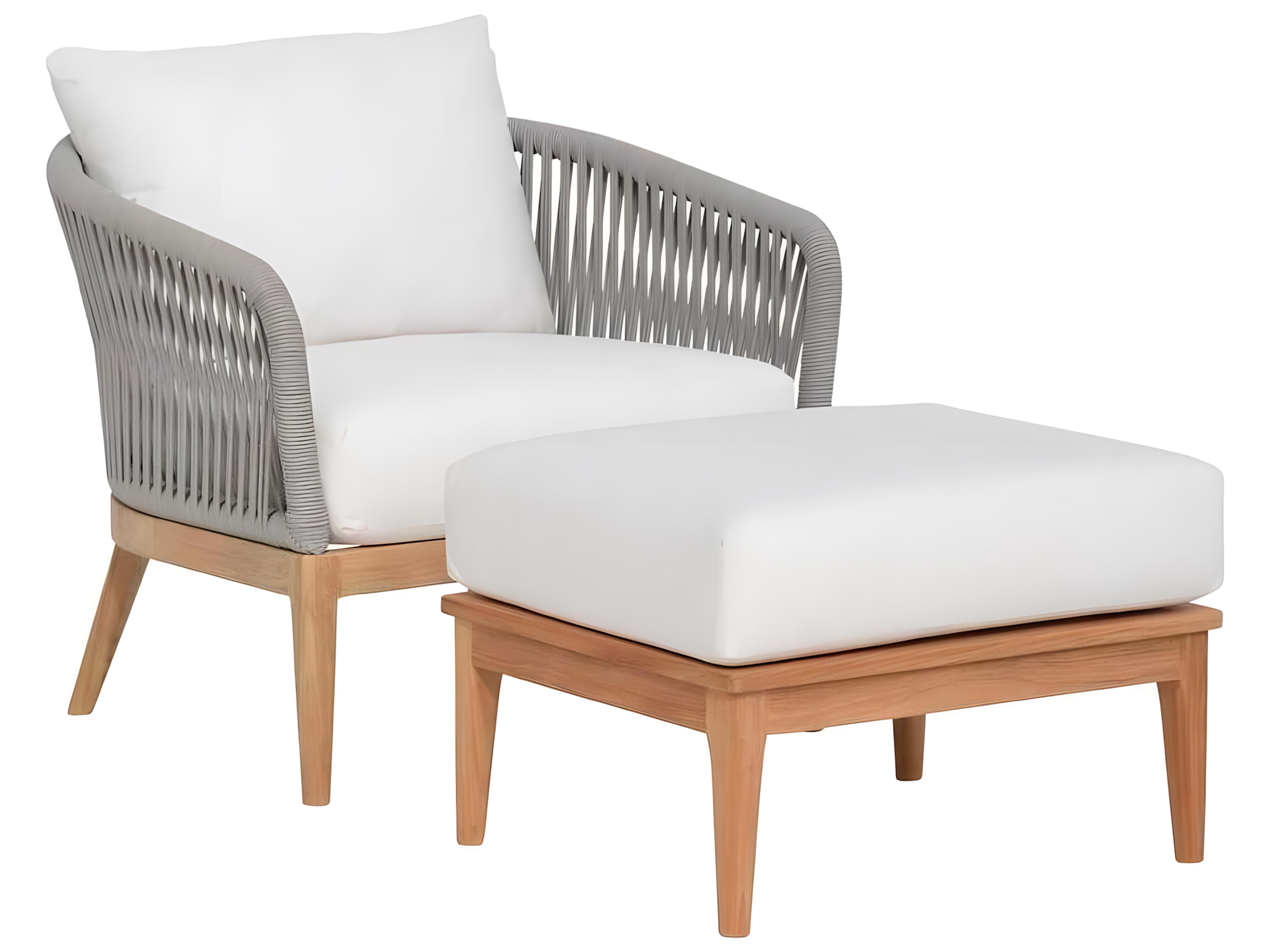 Kingsley Bate Special Order Lucia Teak Cushion Ottoman