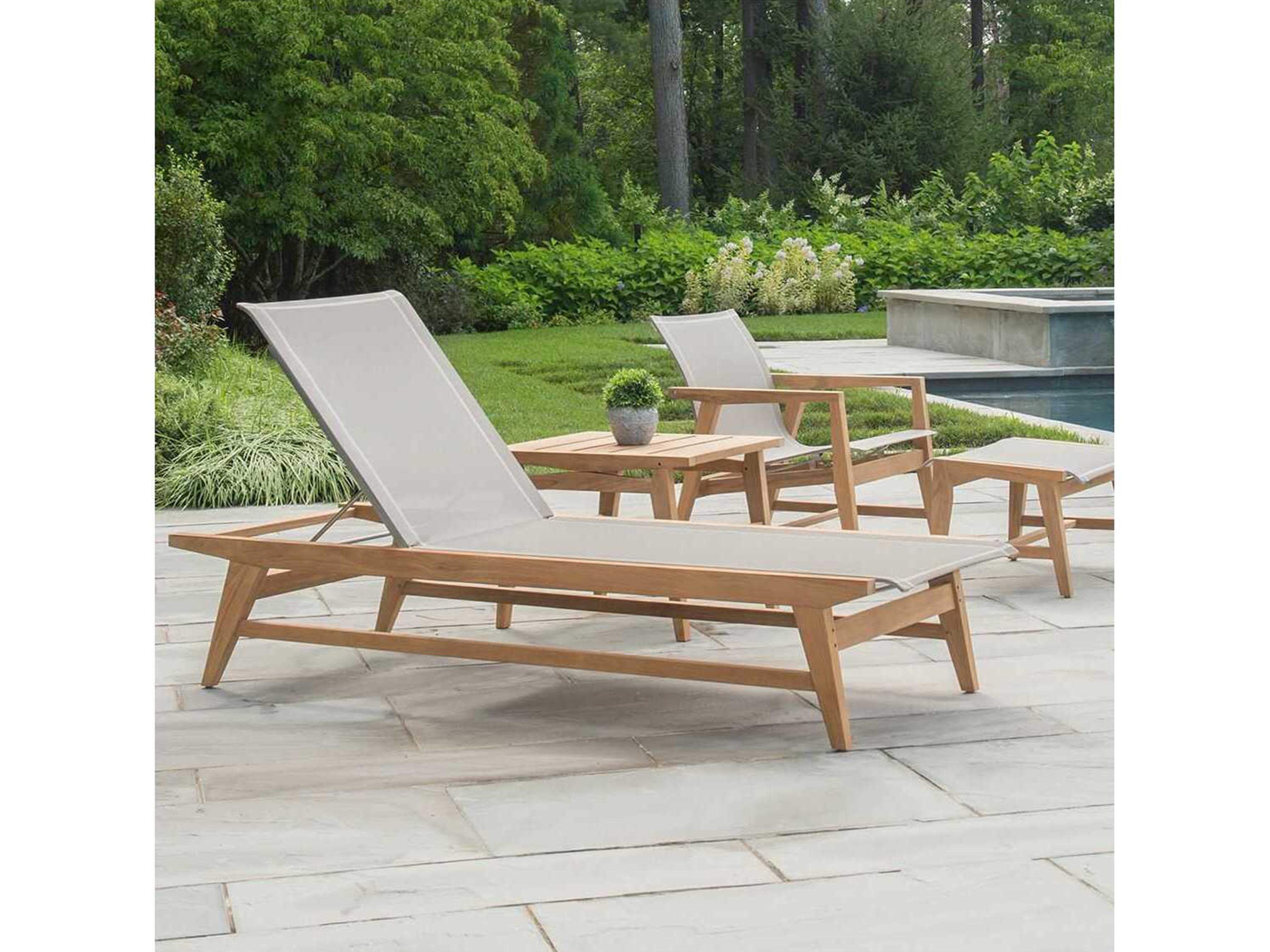 Kingsley Bate Marin Teak Sling Chaise Lounge