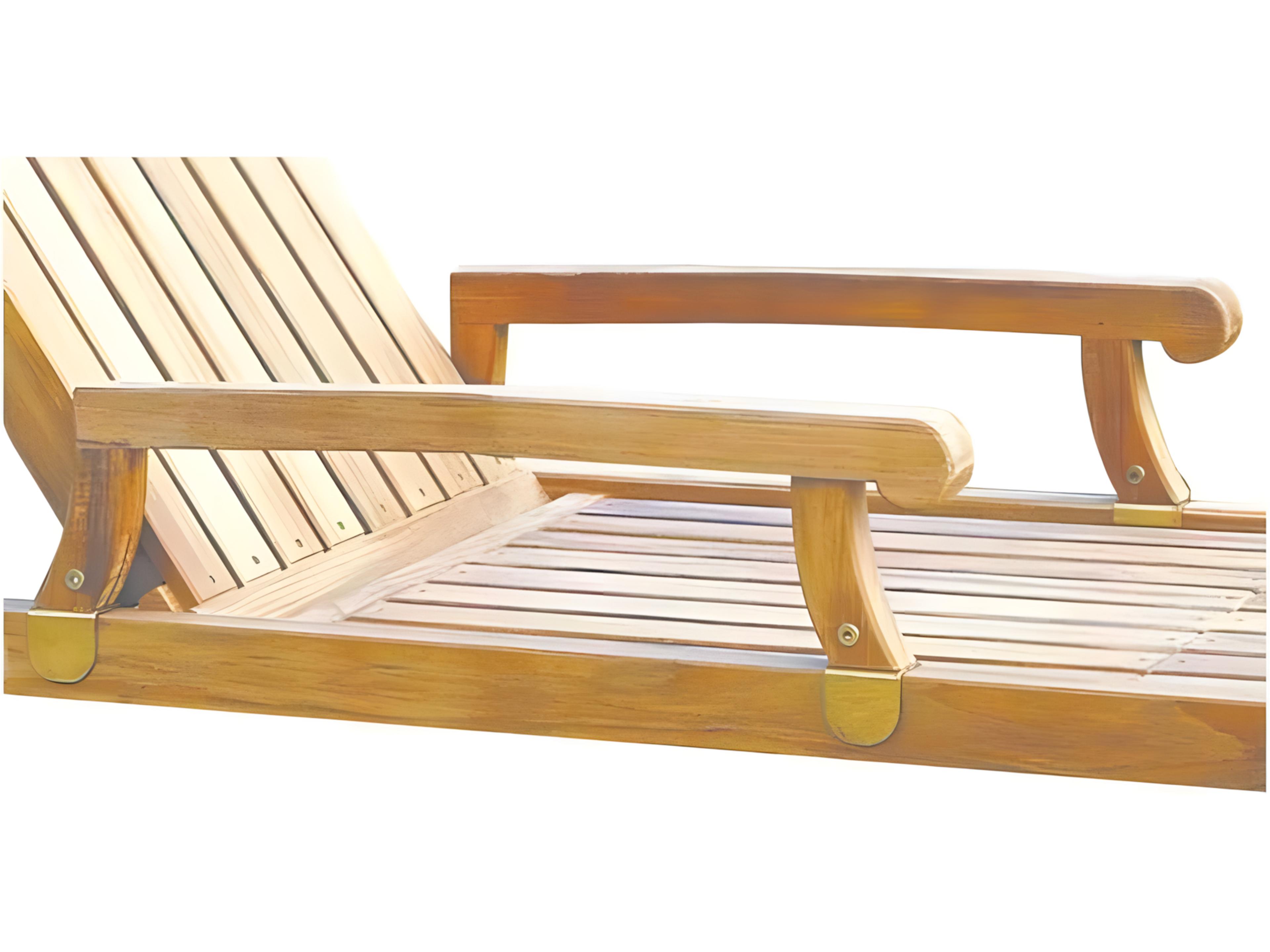 Nantucket Chaise Arms Teak Outdoor
