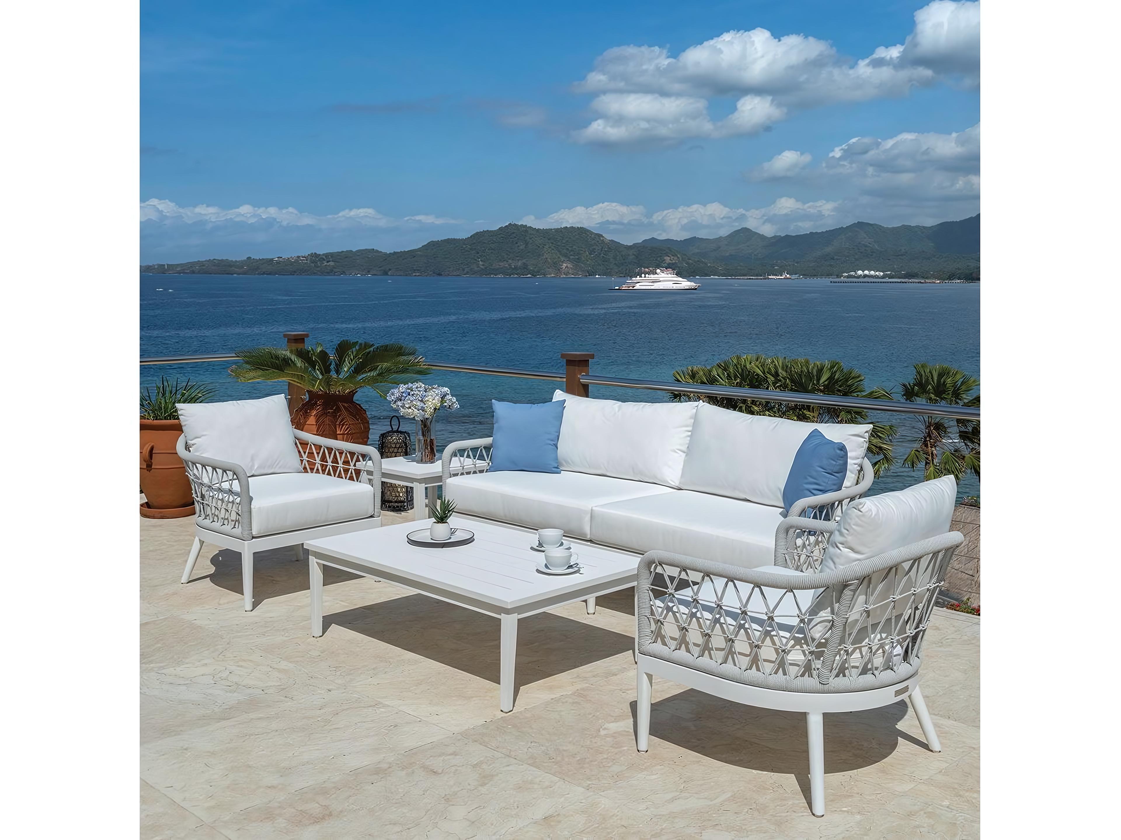 Kingsley Bate Special Order Nevis Aluminum Cushion Sofa