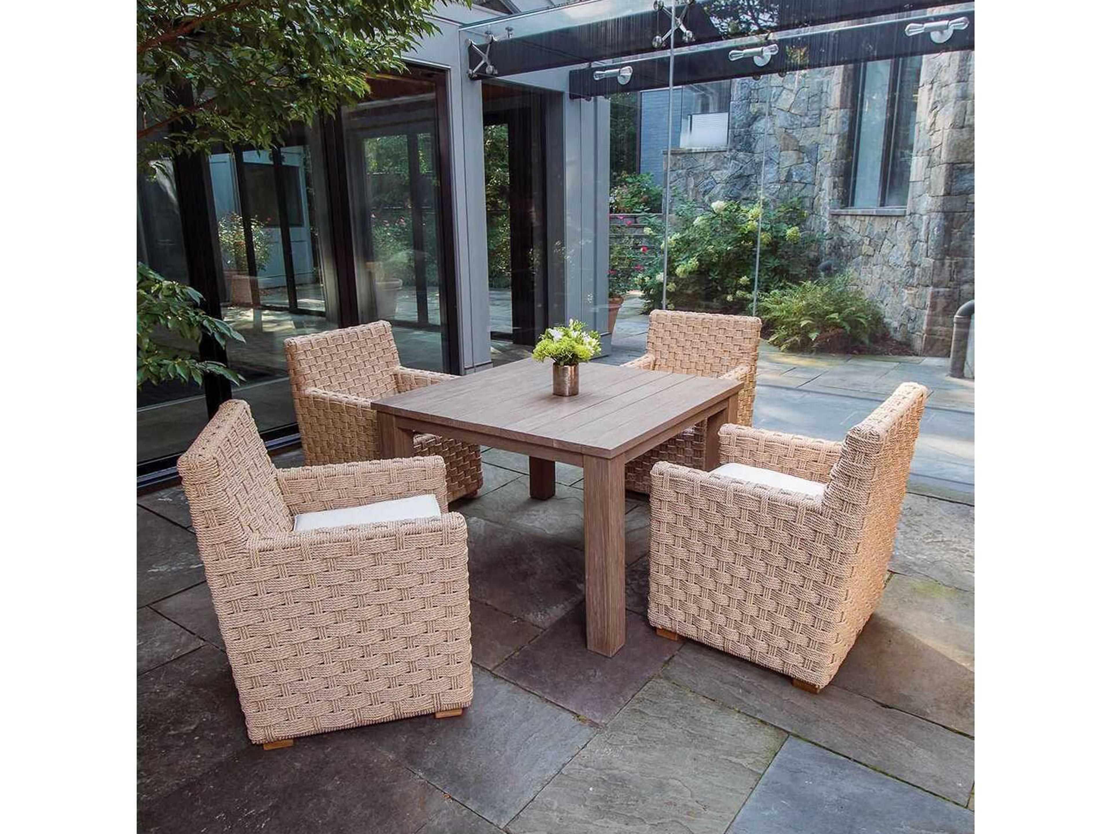 Kingsley Bate Special Order St. Barts Aluminum Cushion Dining Arm Chair