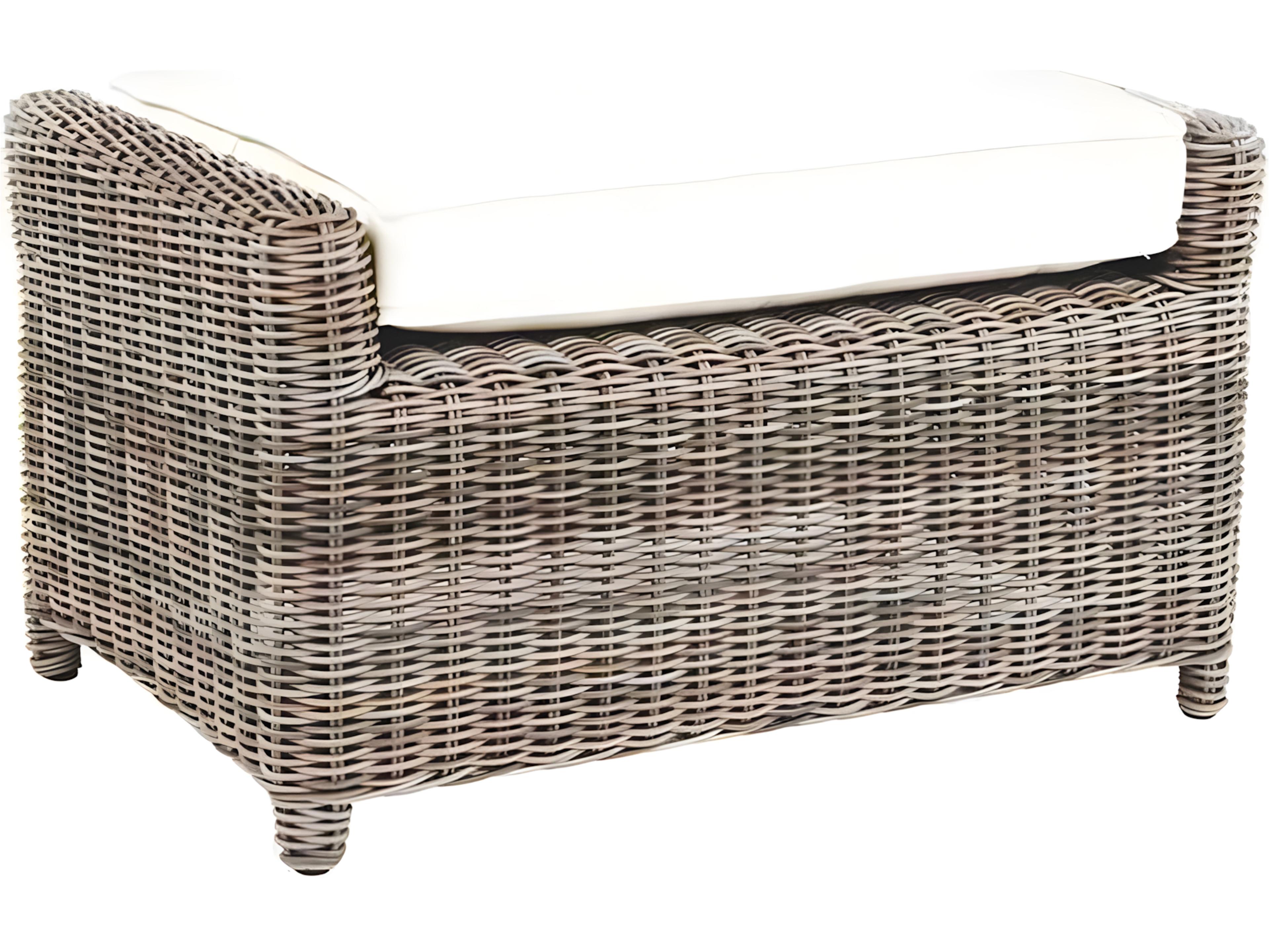 Sag Harbor Wicker Ottoman Outdoor Deep Seating
