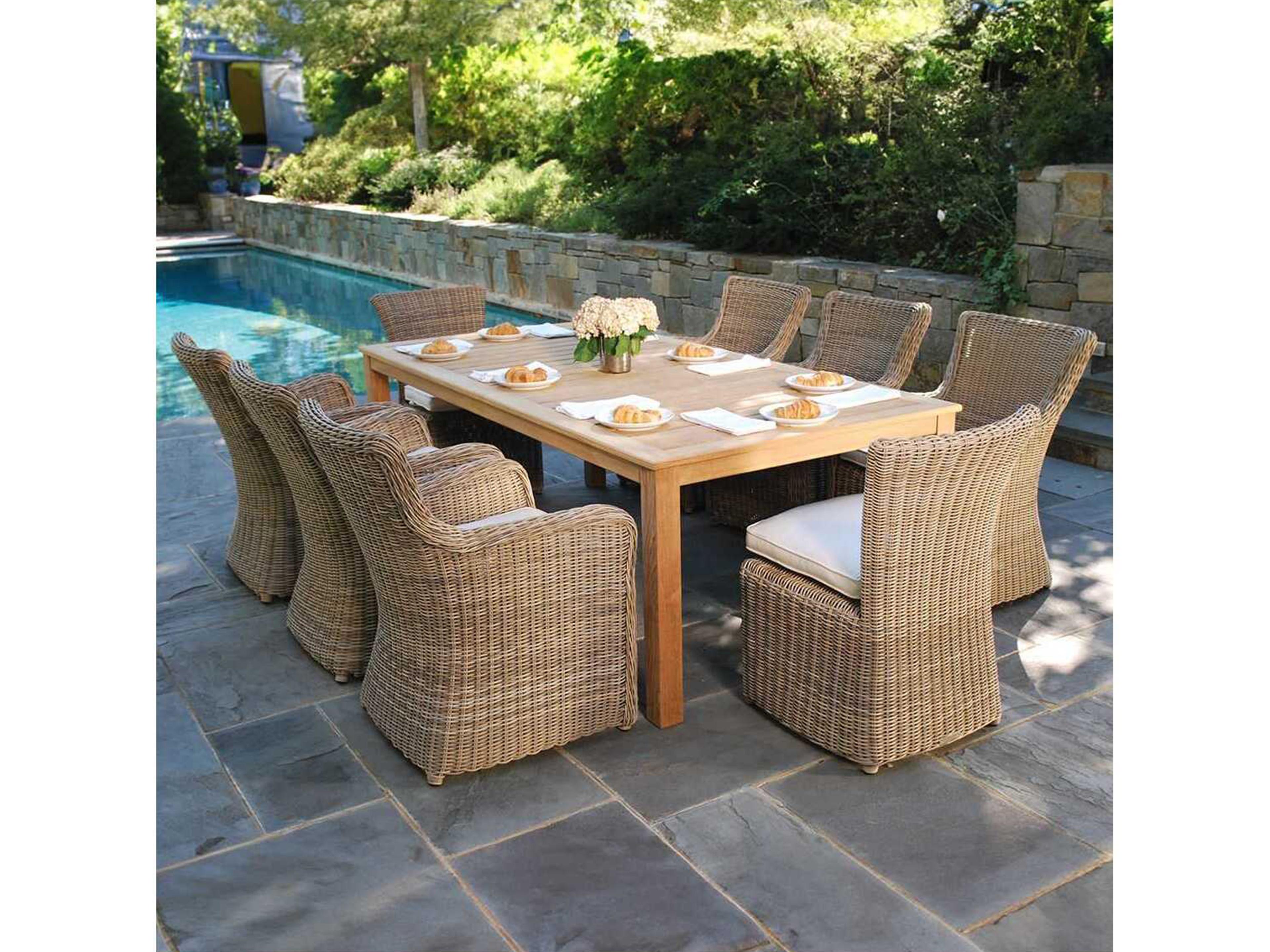 Kingsley Bate Sag Harbor Wicker Cushion Dining Side Chair