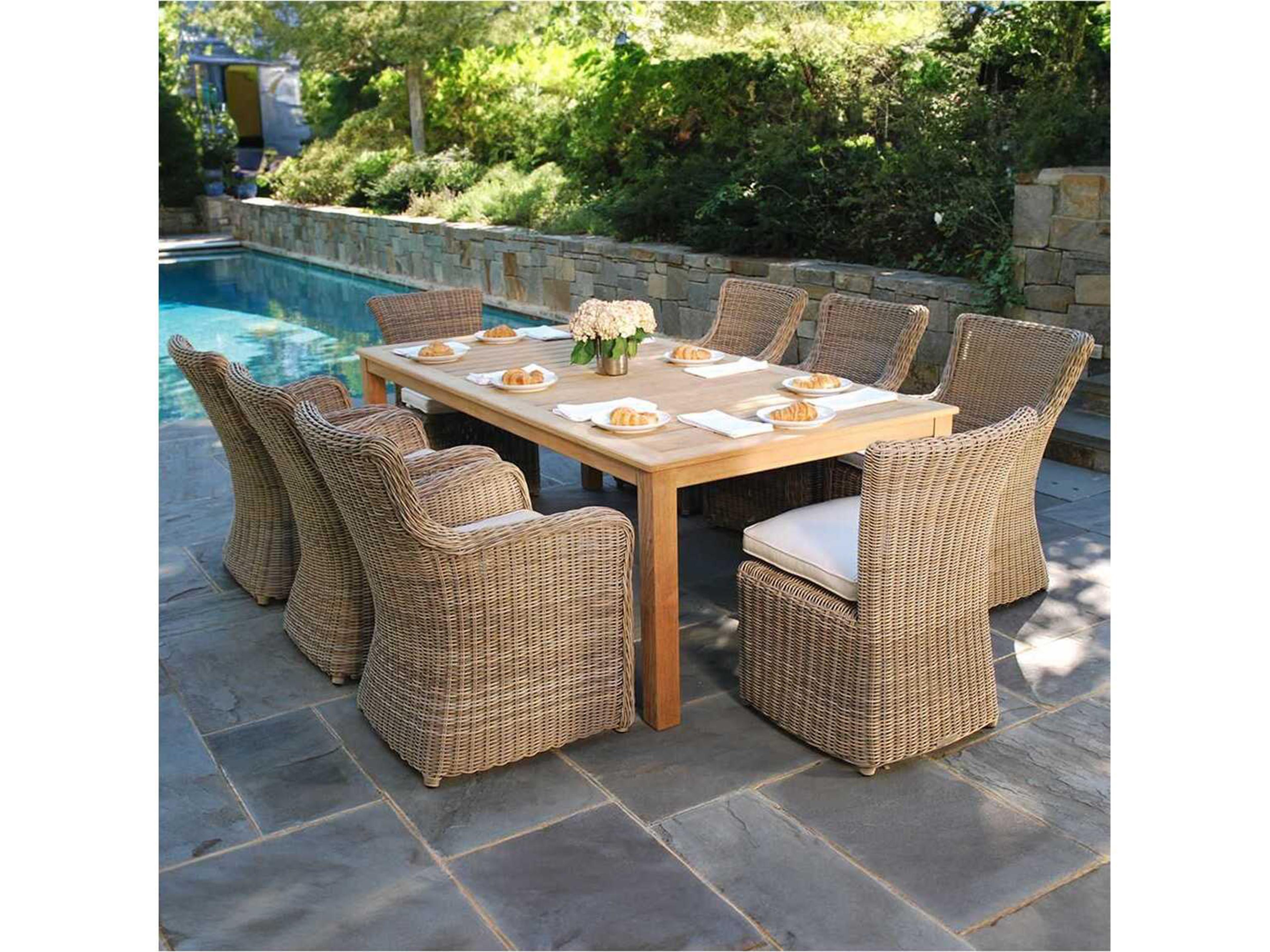 Kingsley Bate Sag Harbor Wicker Cushion Dining Arm Chair