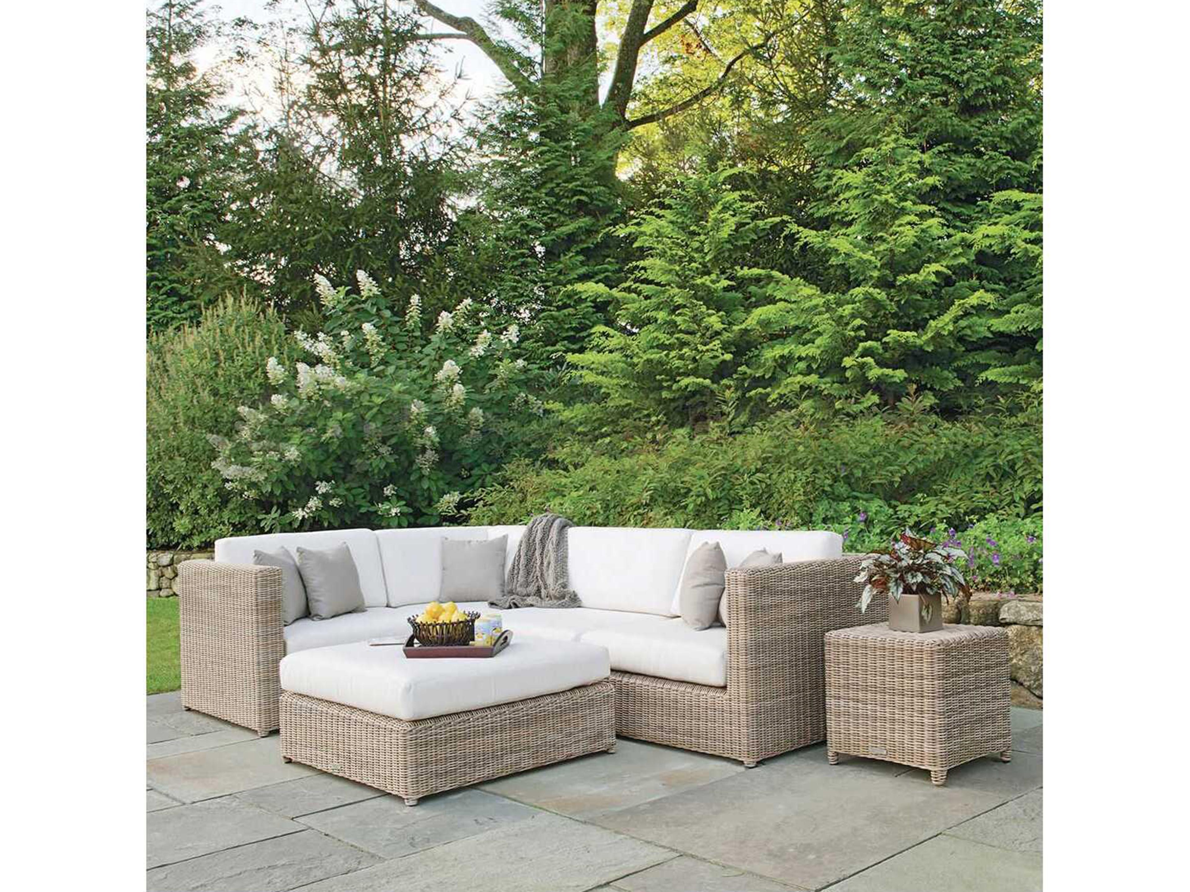 Kingsley Bate Sag Harbor Wicker Cushion Ottoman